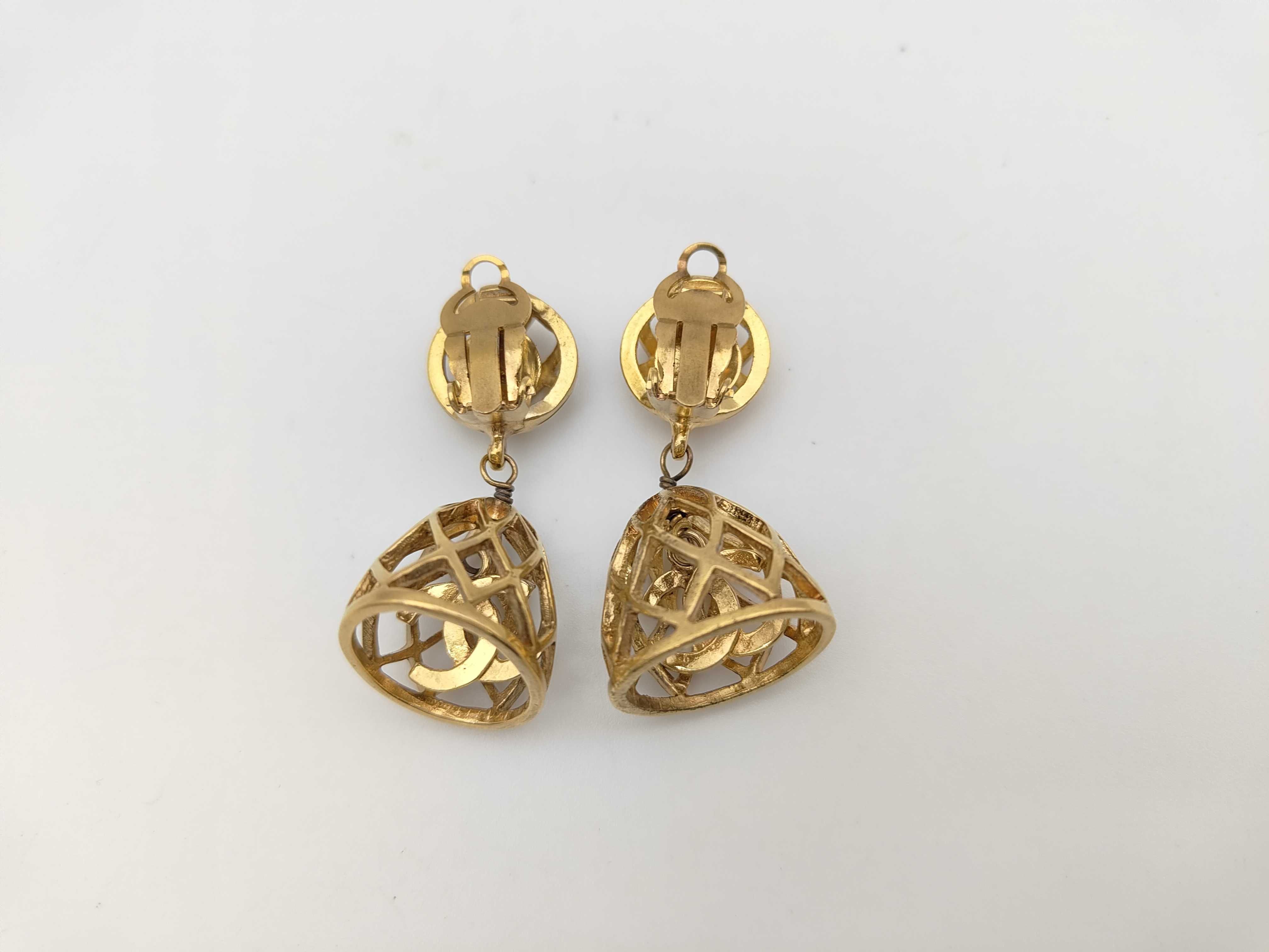 Birdcage Swing Coco Mark Gold Earrings — view 2
