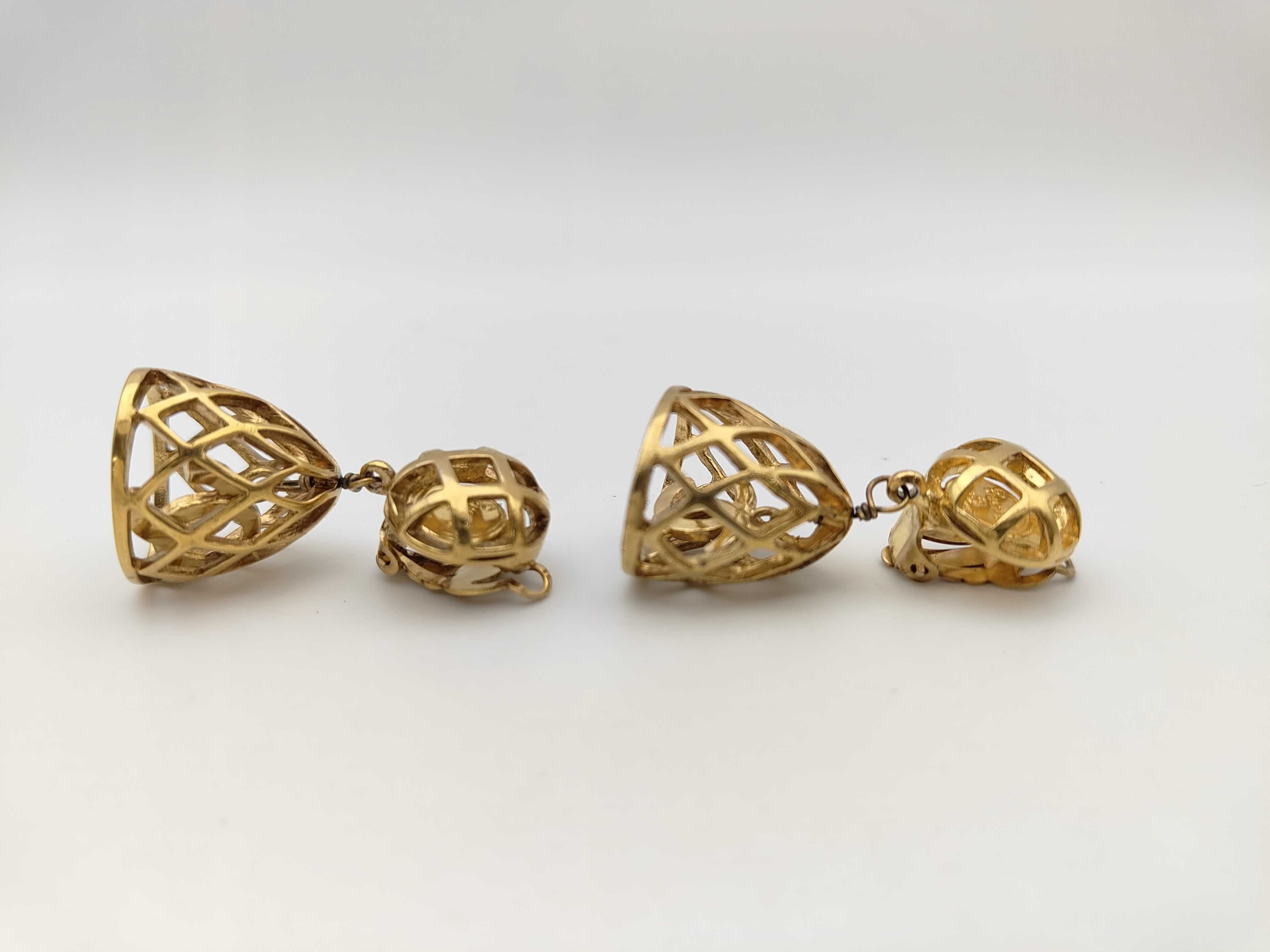 Birdcage Swing Coco Mark Gold Earrings — view 3