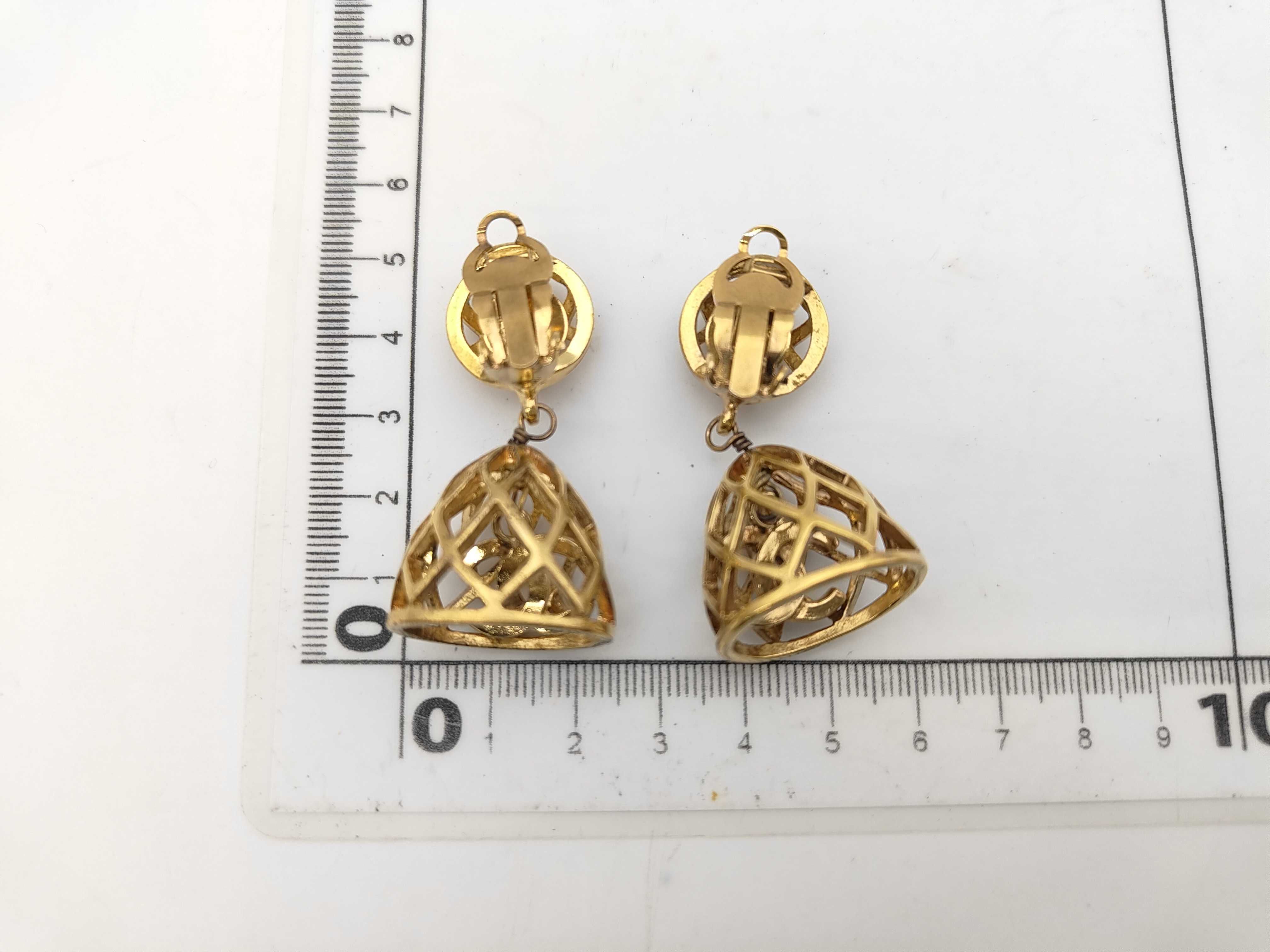 Birdcage Swing Coco Mark Gold Earrings — view 6