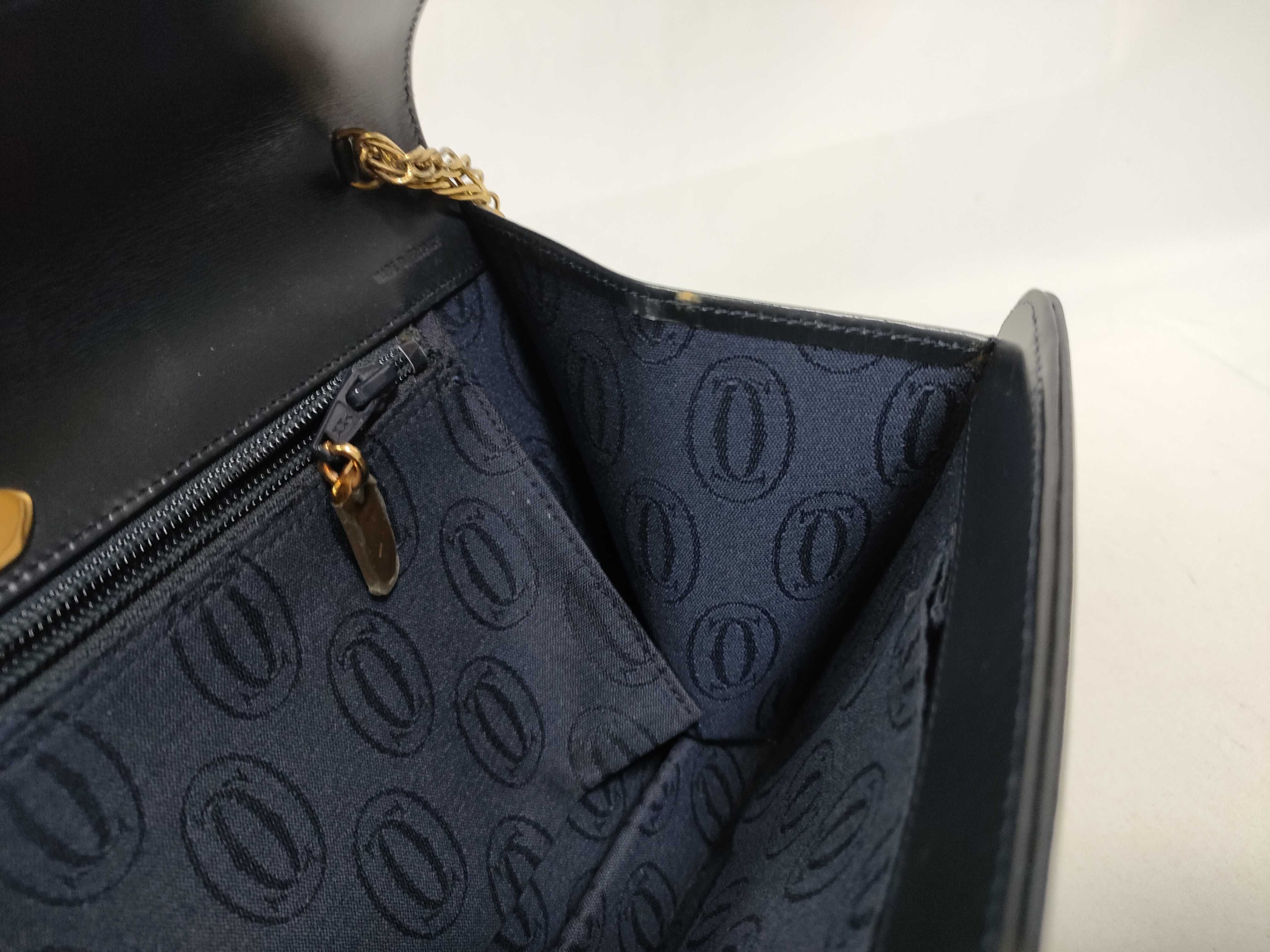 Chain Back Push Lock Leather Shoulder Bag — view 11