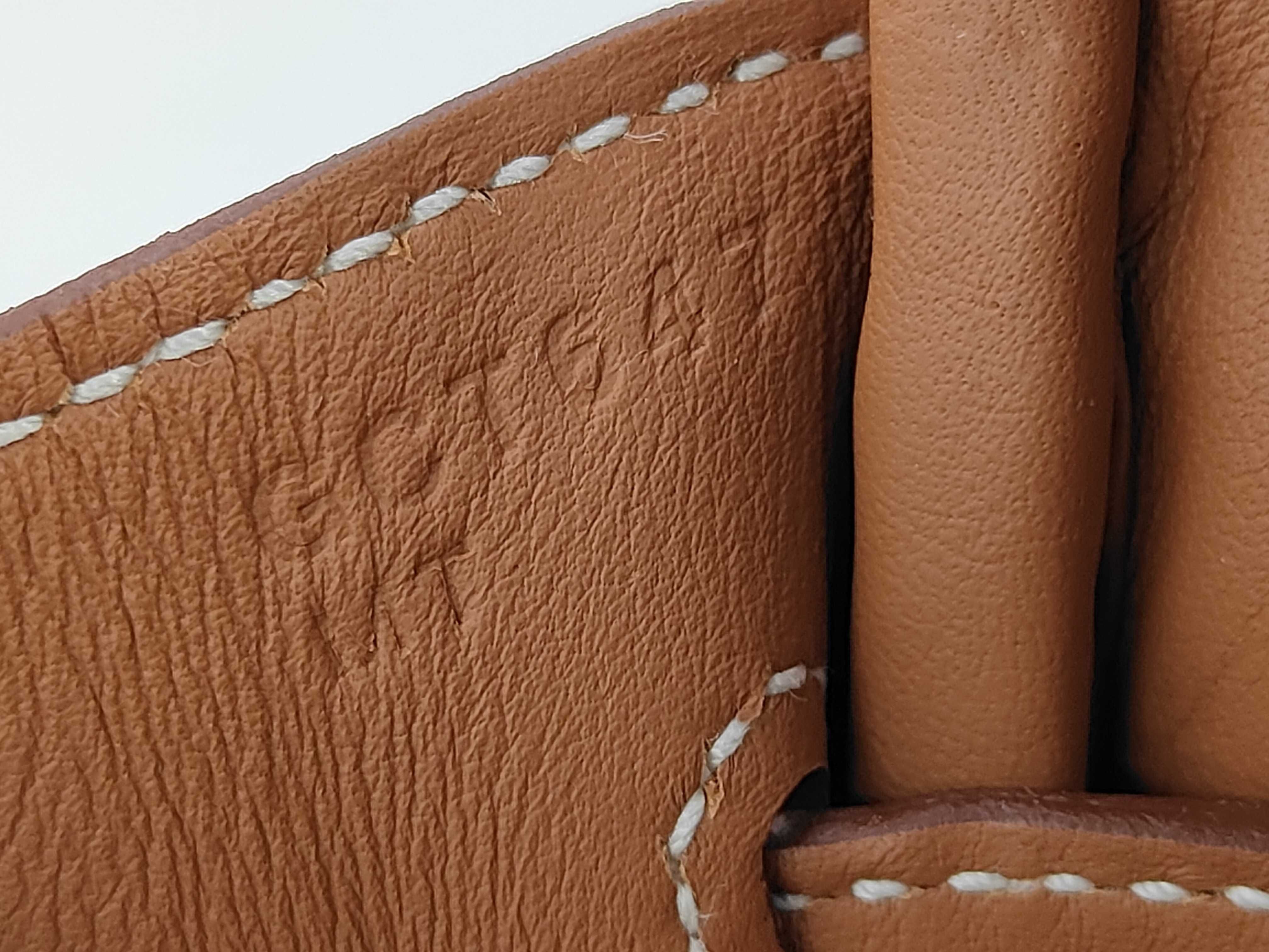 Birkin 25 Cargo, G stamp, Toile Swift leather, Beige/Gold, Silver handbag — view 10