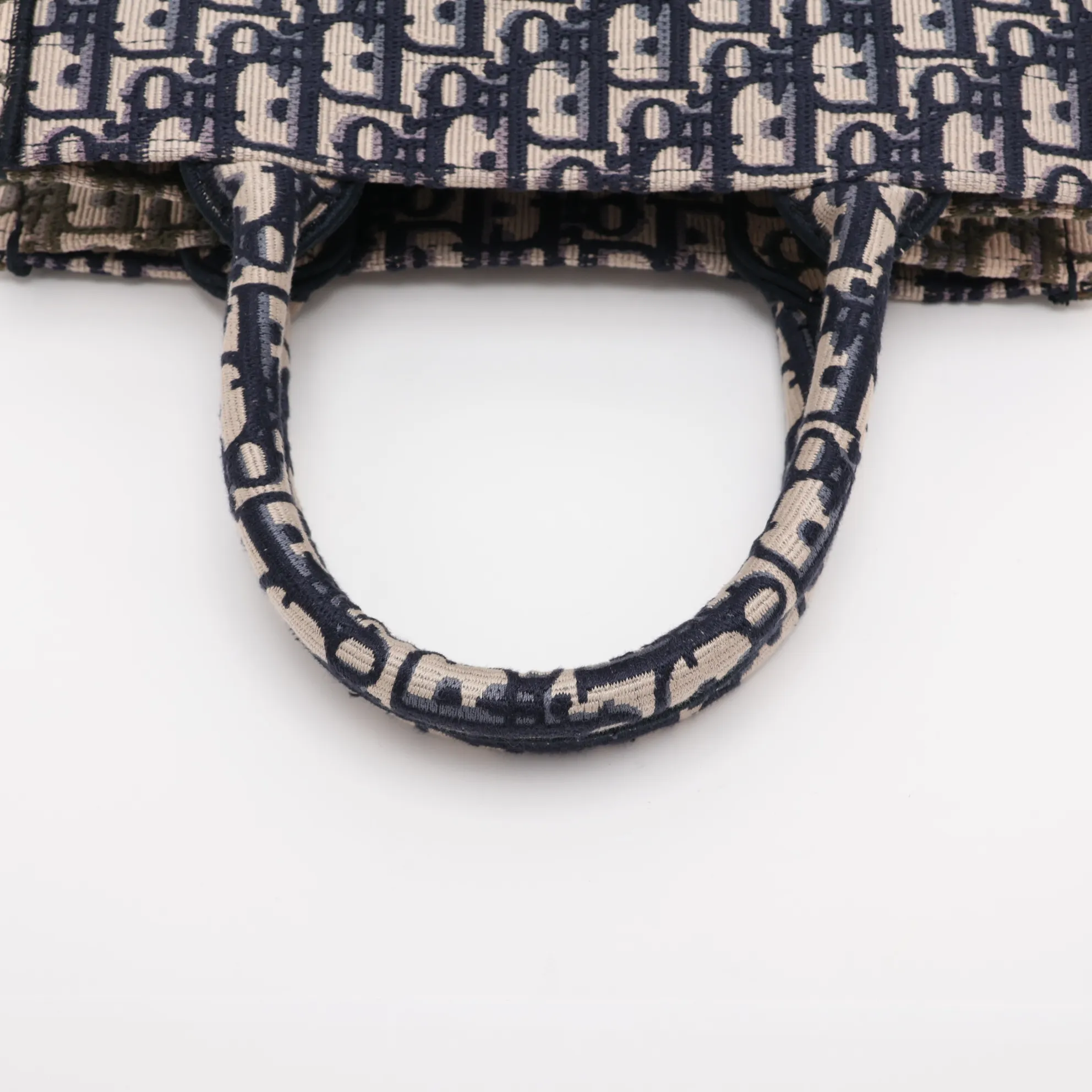 Oblique Book Tote Small Canvas Tote Bag Navy x Green — view 5
