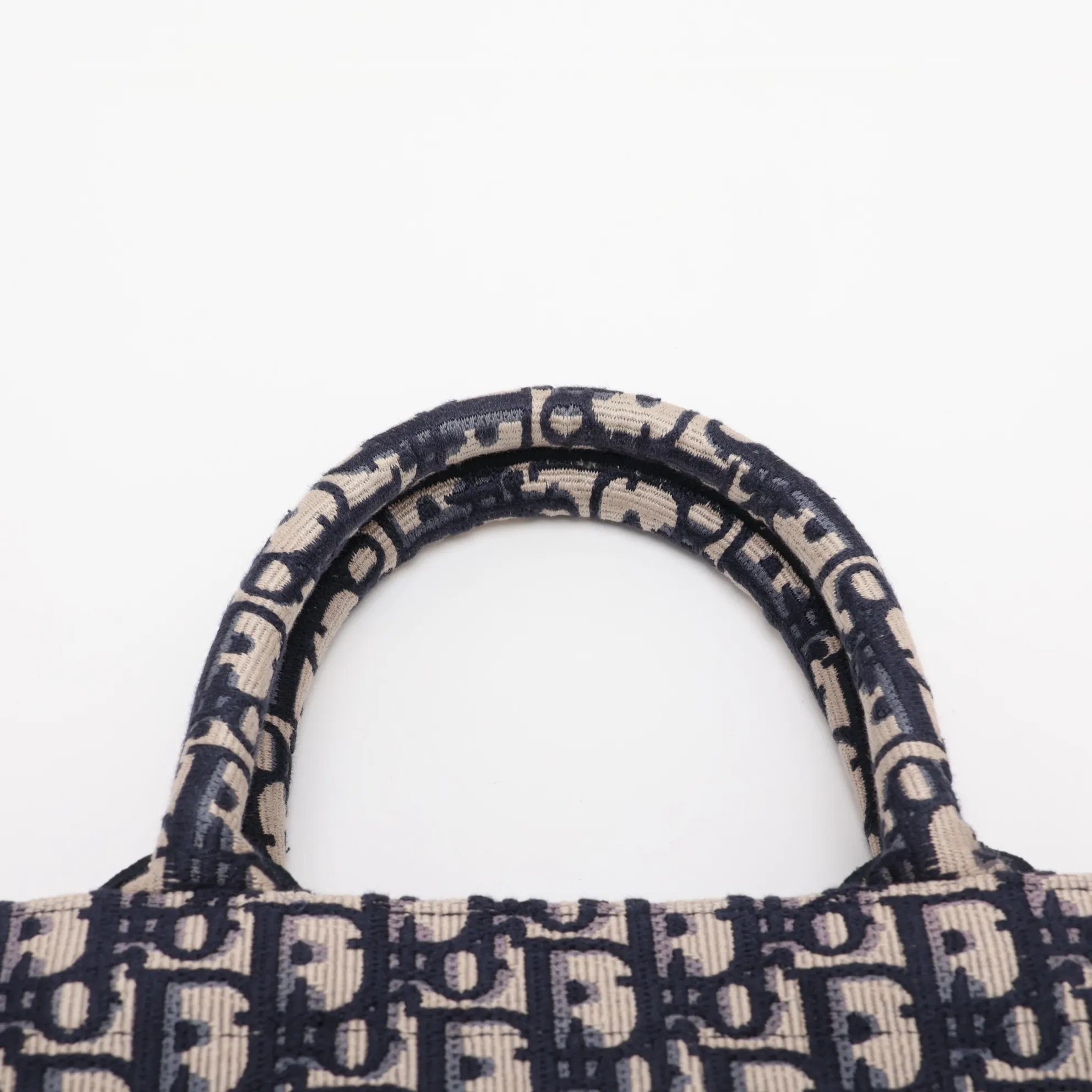 Oblique Book Tote Small Canvas Tote Bag Navy x Green — view 6
