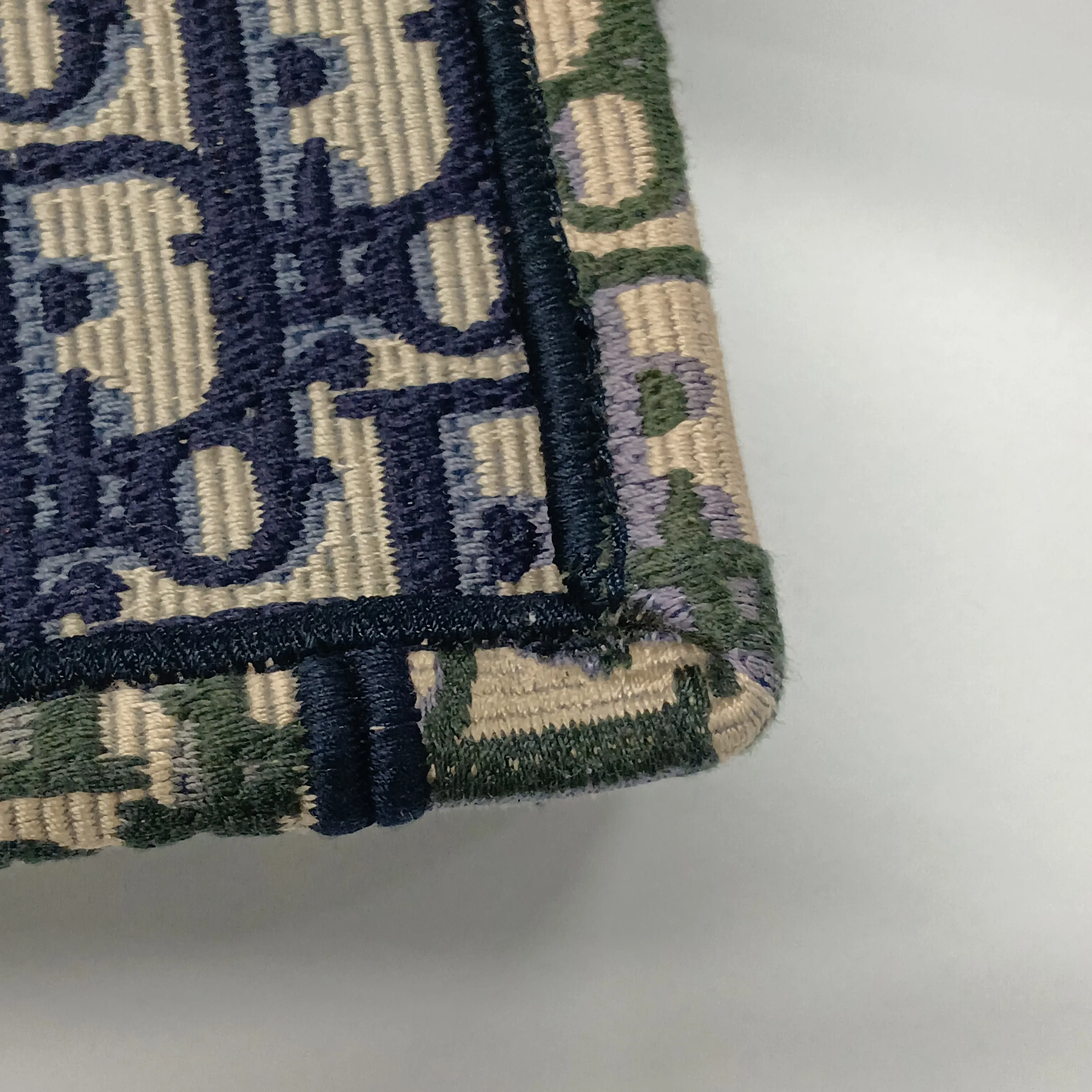 Oblique Book Tote Small Canvas Tote Bag Navy x Green — view 10