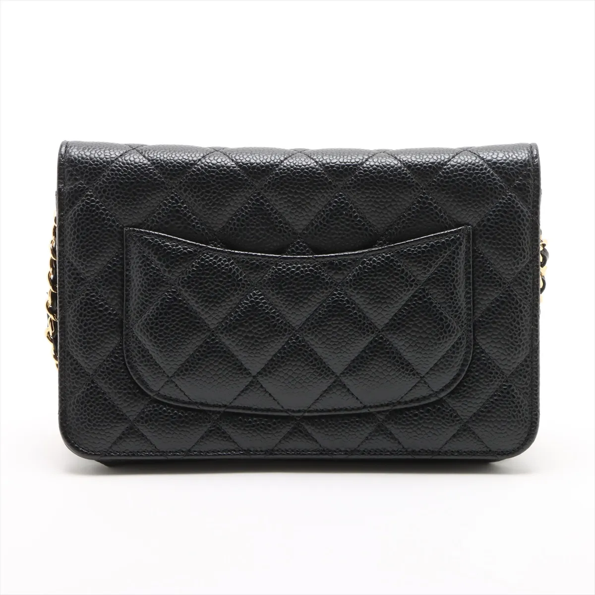 Matelasse caviar skin chain wallet black gold hardware 29598892 29 series AP0250 — view 2