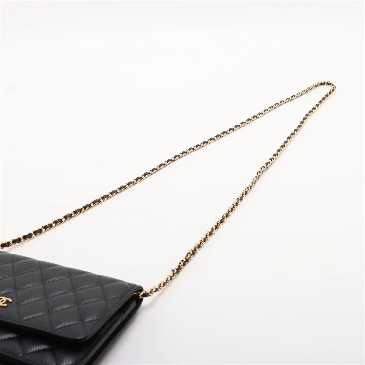 Matelasse caviar skin chain wallet black gold hardware 29598892 29 series AP0250 — view 5