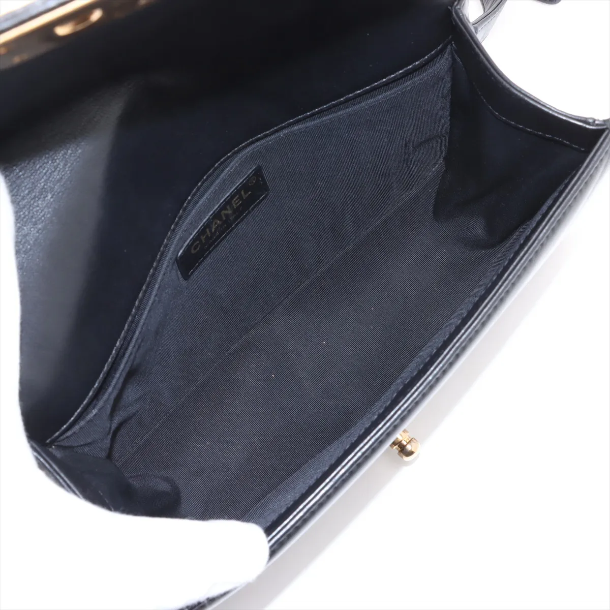Boy Chanel 25 Lambskin Chain Shoulder Bag Black Gold Hardware 22160393 22nd Series A67086 — view 7