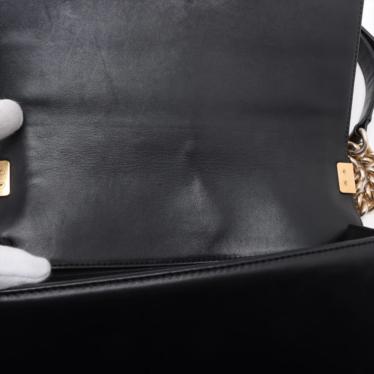 Boy Chanel 25 Lambskin Chain Shoulder Bag Black Gold Hardware 22160393 22nd Series A67086 — view 10
