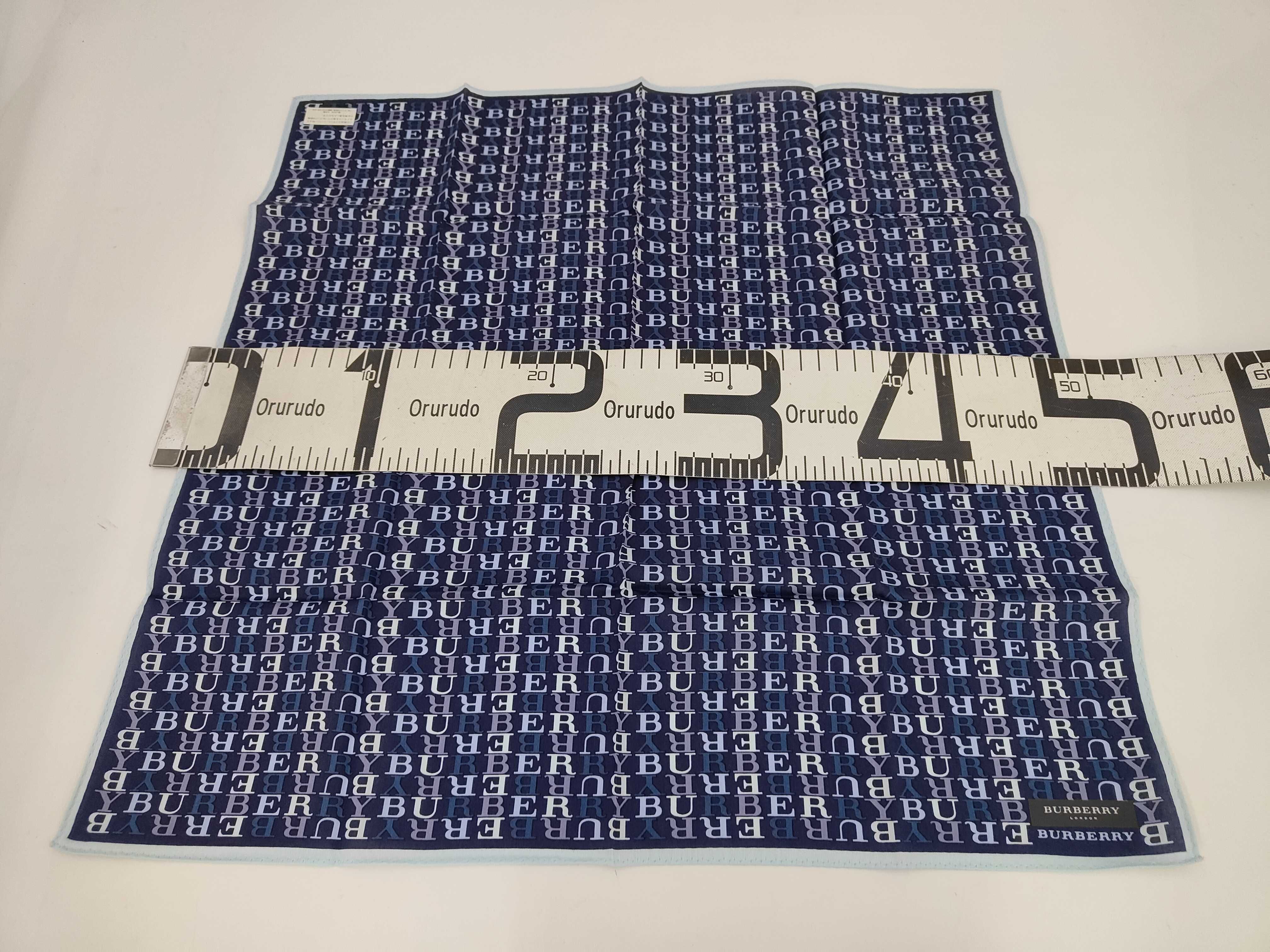 handkerchief/scarf with sticker, logo print, navy, other accessories. — view 2