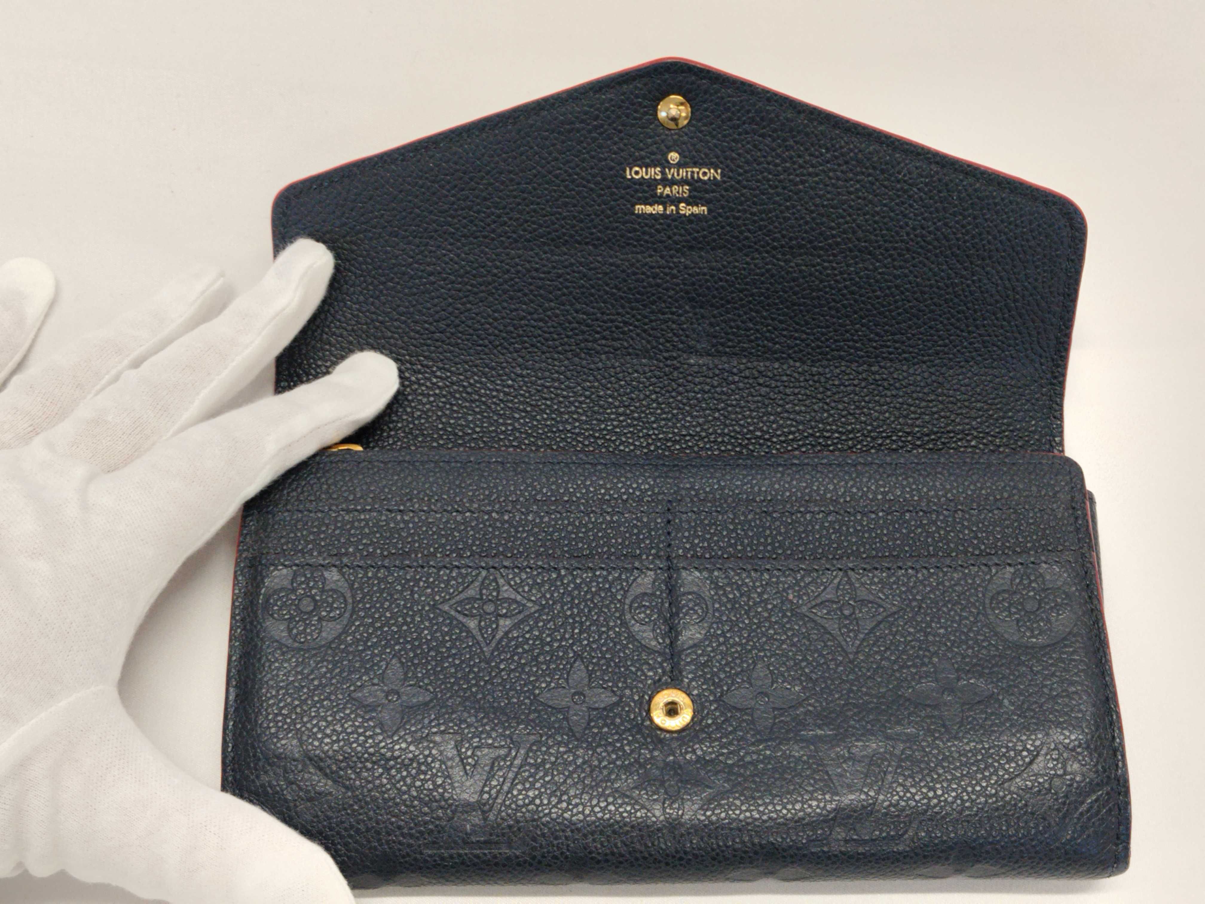 Monogram Empreinte Portefeuille Sarah Marine Rouge M62125 Wallet — view 9