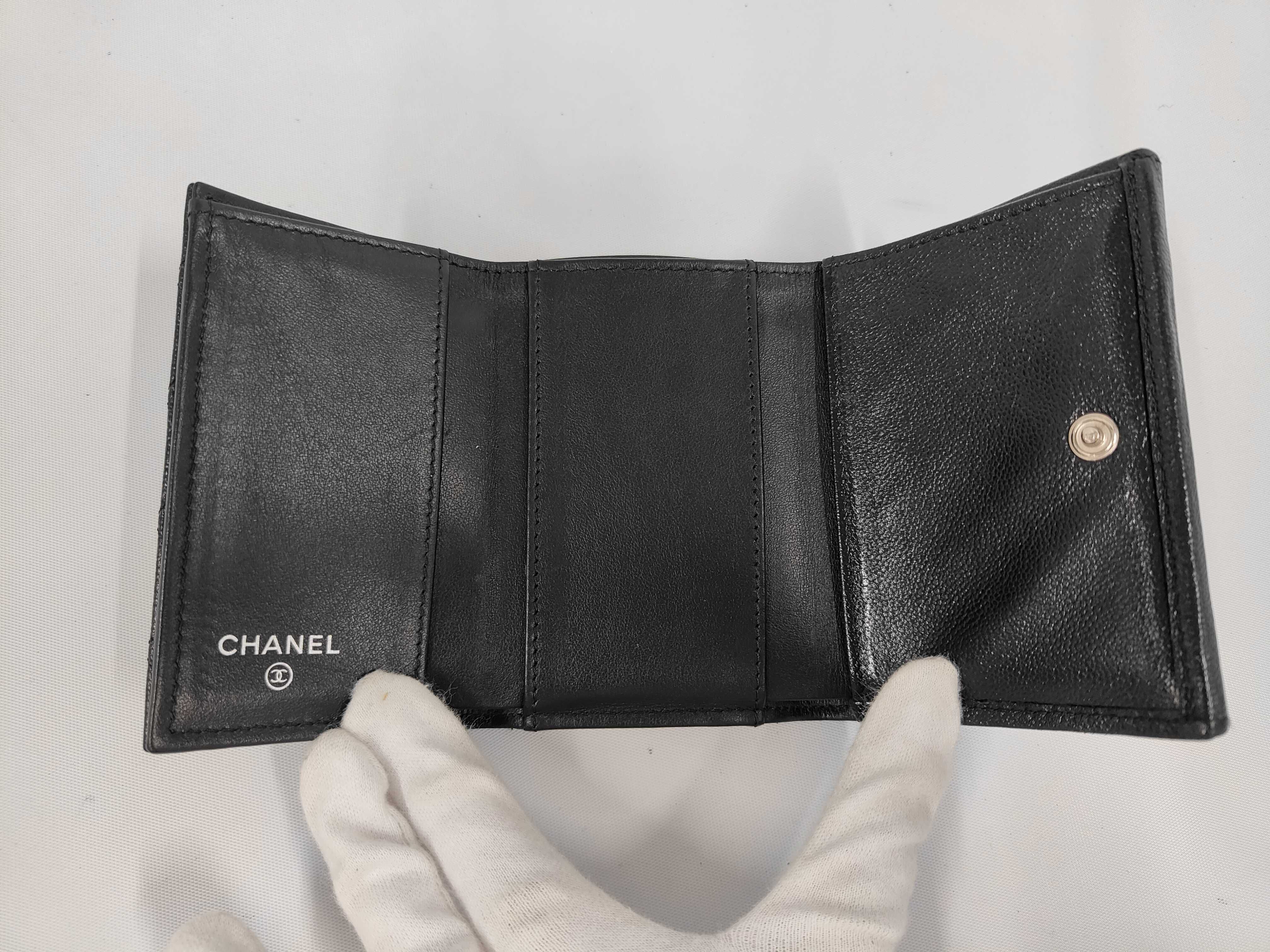 Caviar Skin Flap Wallet with Silver Hardware — view 8