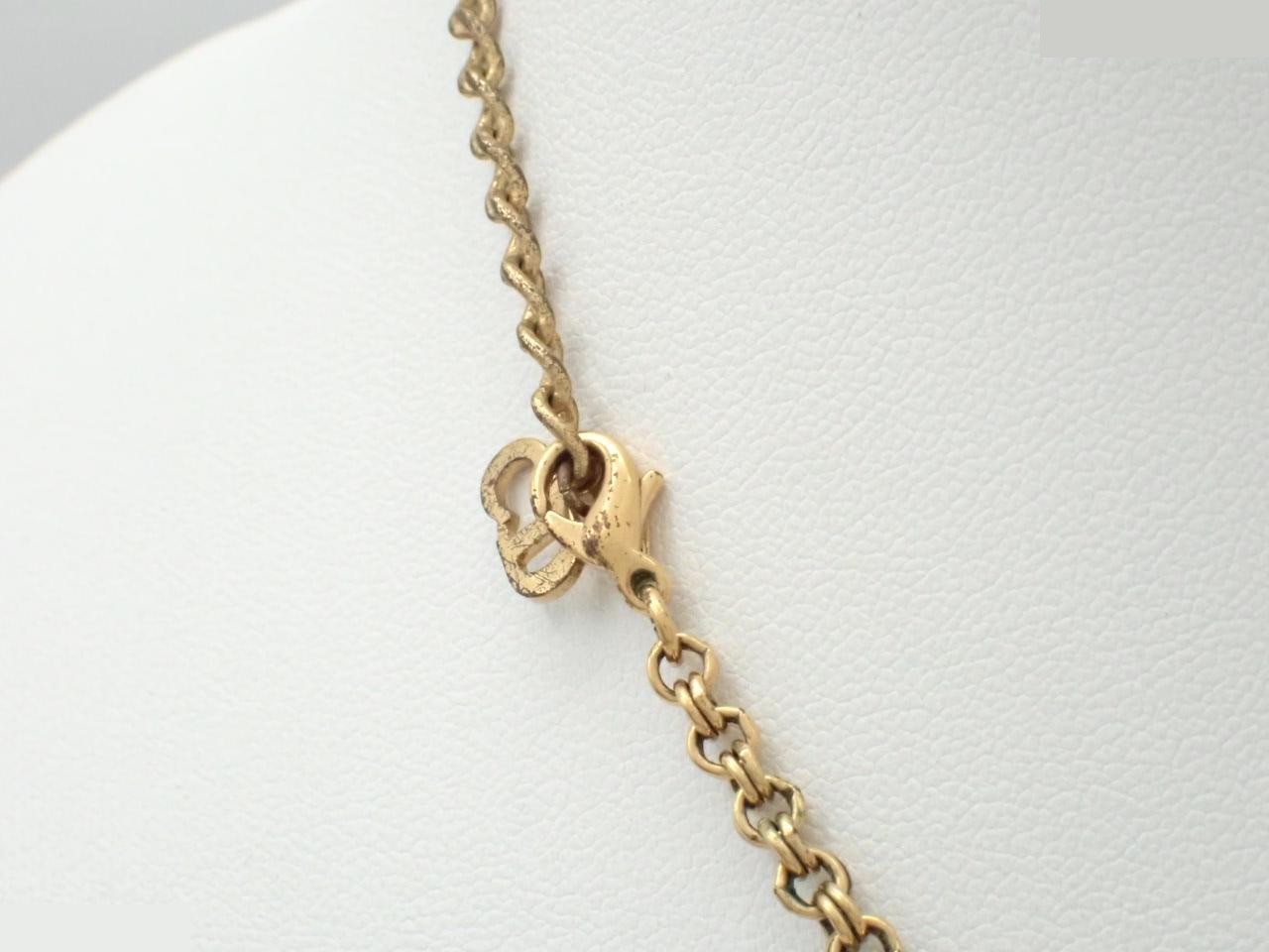 CD logo rhinestone necklace, chain approximately 42cm — view 2