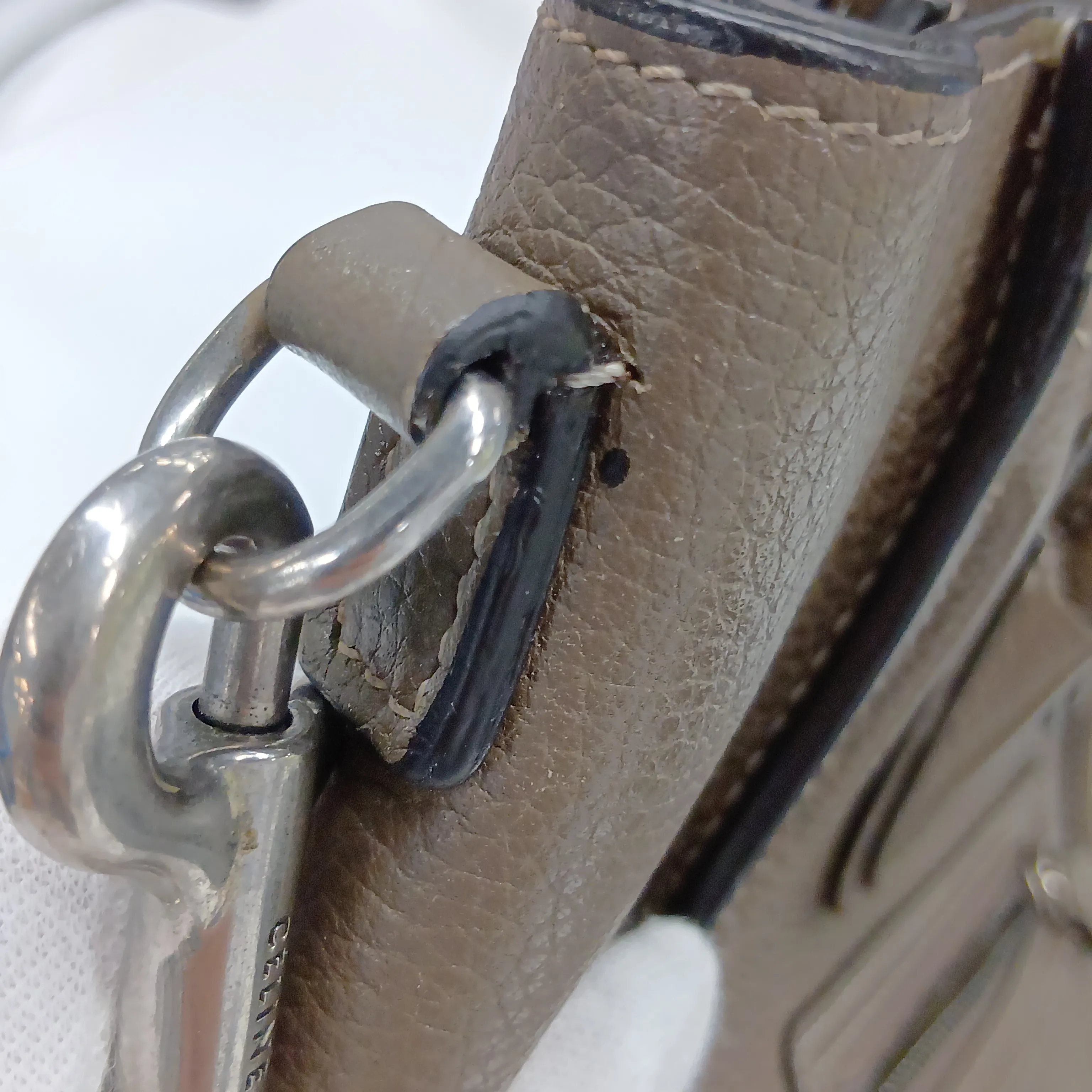 Luggage Nano Shopper Leather 2-Way Handbag, Greige — view 14
