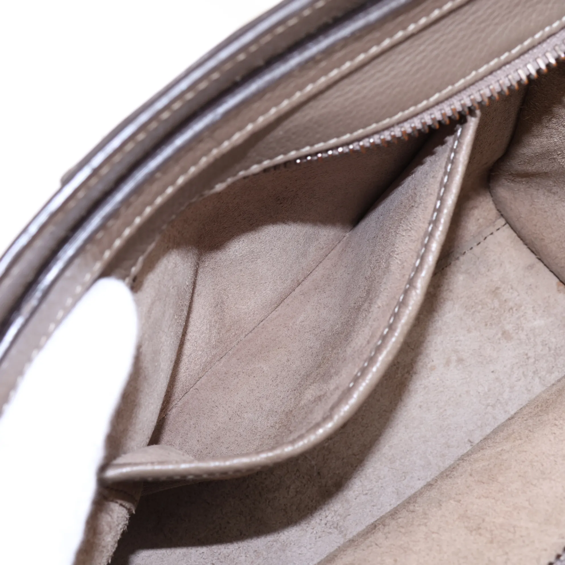 Luggage Nano Shopper Leather 2-Way Handbag, Greige — view 9