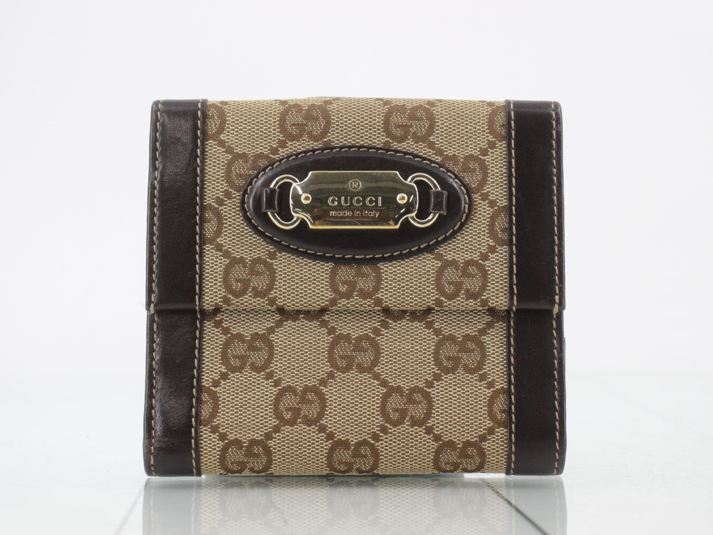 GG Canvas Bi-fold Wallet, Brown