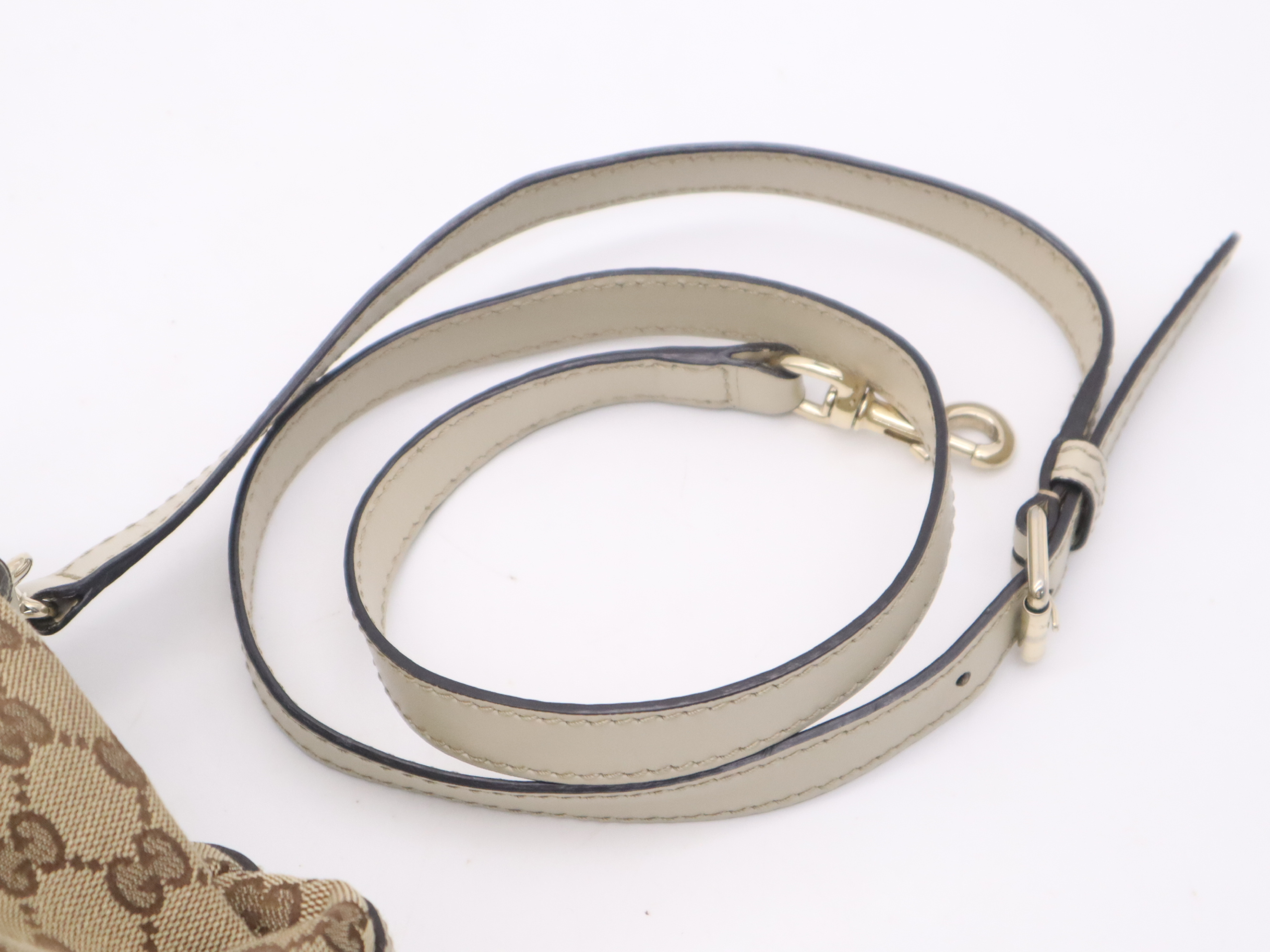 247902GG Canvas Sukey 2-Way Handbag with Shoulder Strap and Charm, Beige Handbag — view 13