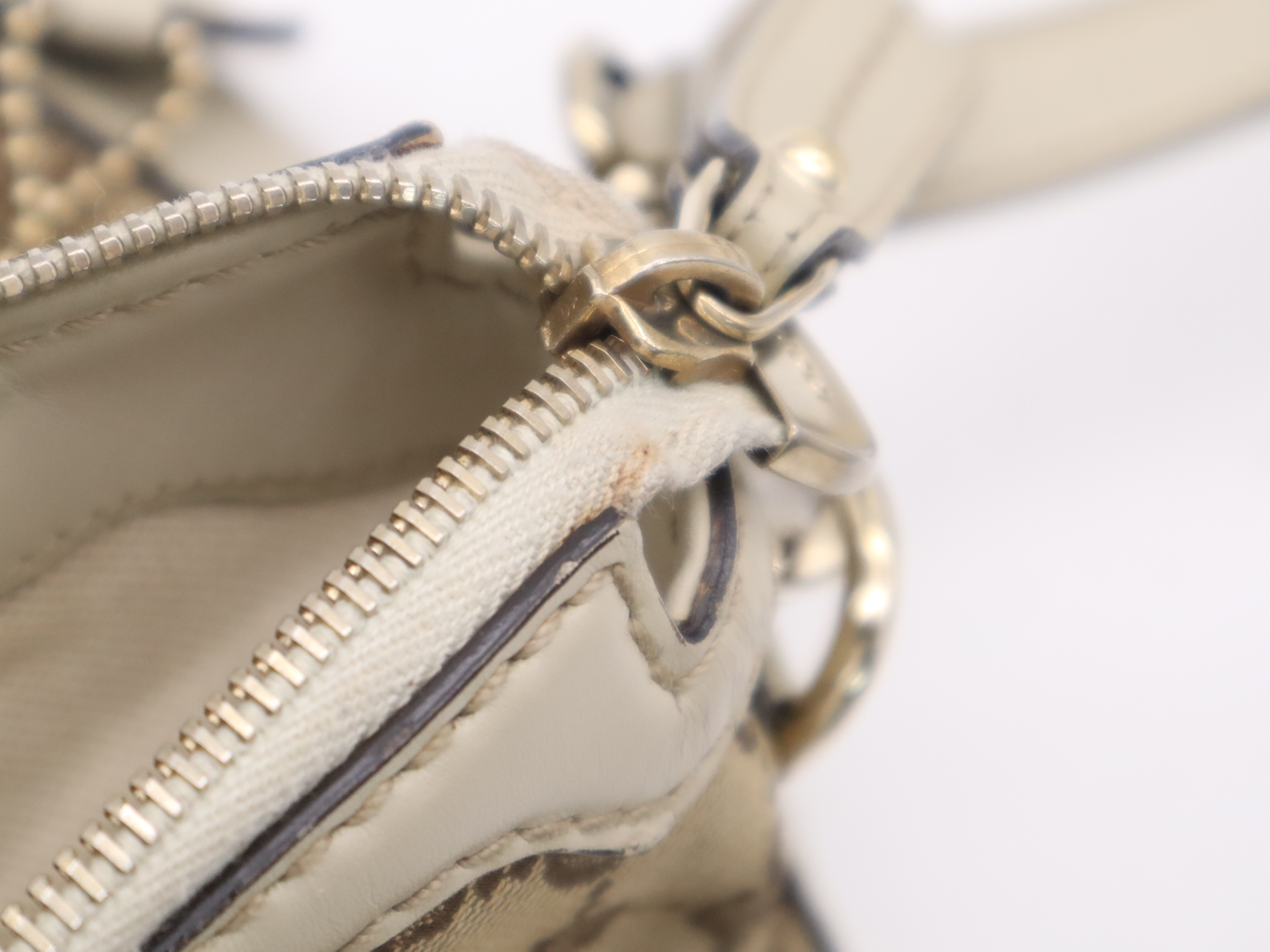 247902GG Canvas Sukey 2-Way Handbag with Shoulder Strap and Charm, Beige Handbag — view 14