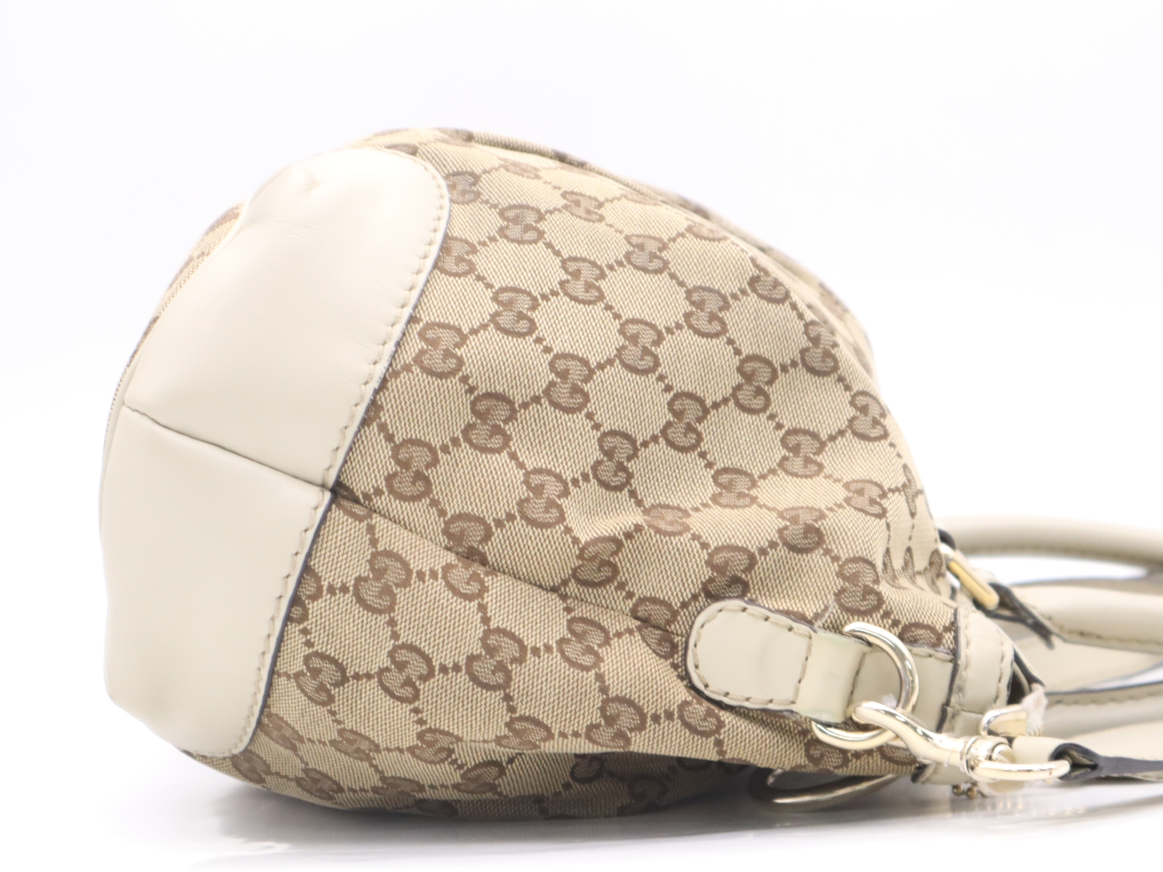 247902GG Canvas Sukey 2-Way Handbag with Shoulder Strap and Charm, Beige Handbag — view 5