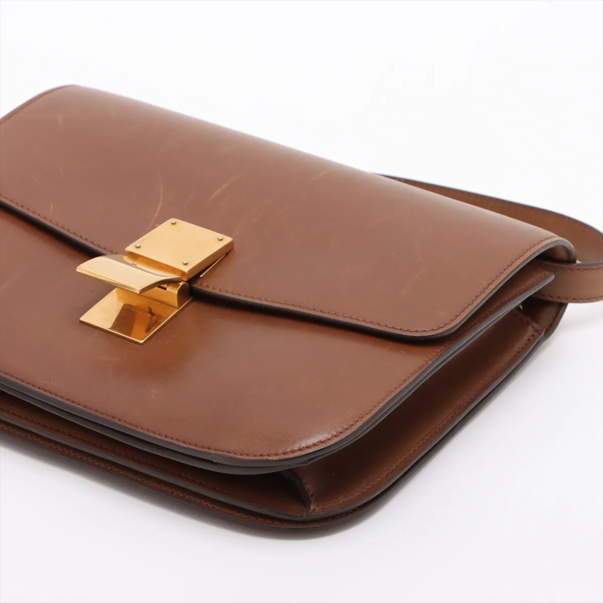 Classic Box Leather Shoulder Bag Brown — view 3