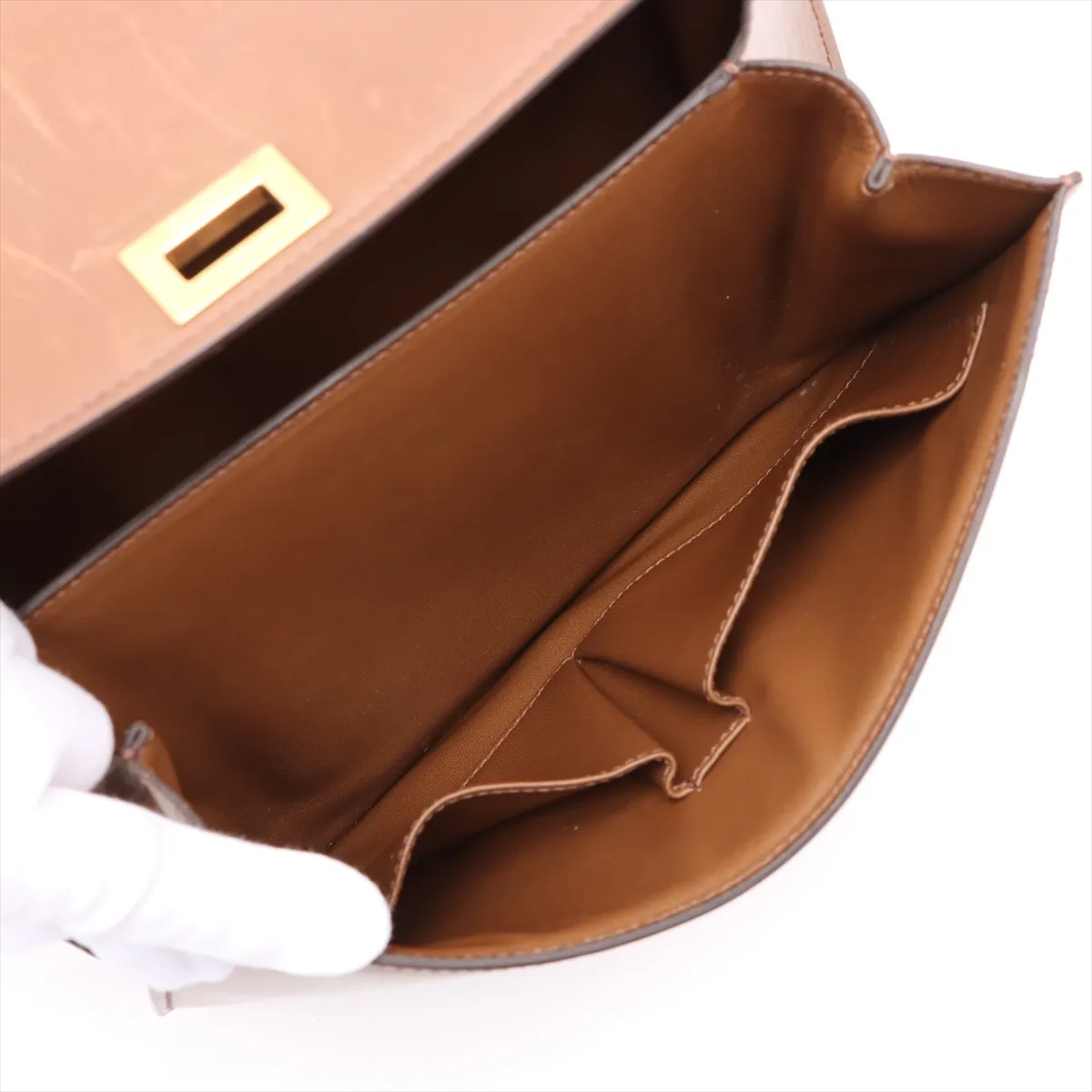 Classic Box Leather Shoulder Bag Brown — view 7
