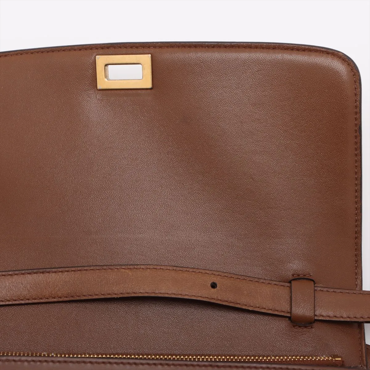 Classic Box Leather Shoulder Bag Brown — view 10
