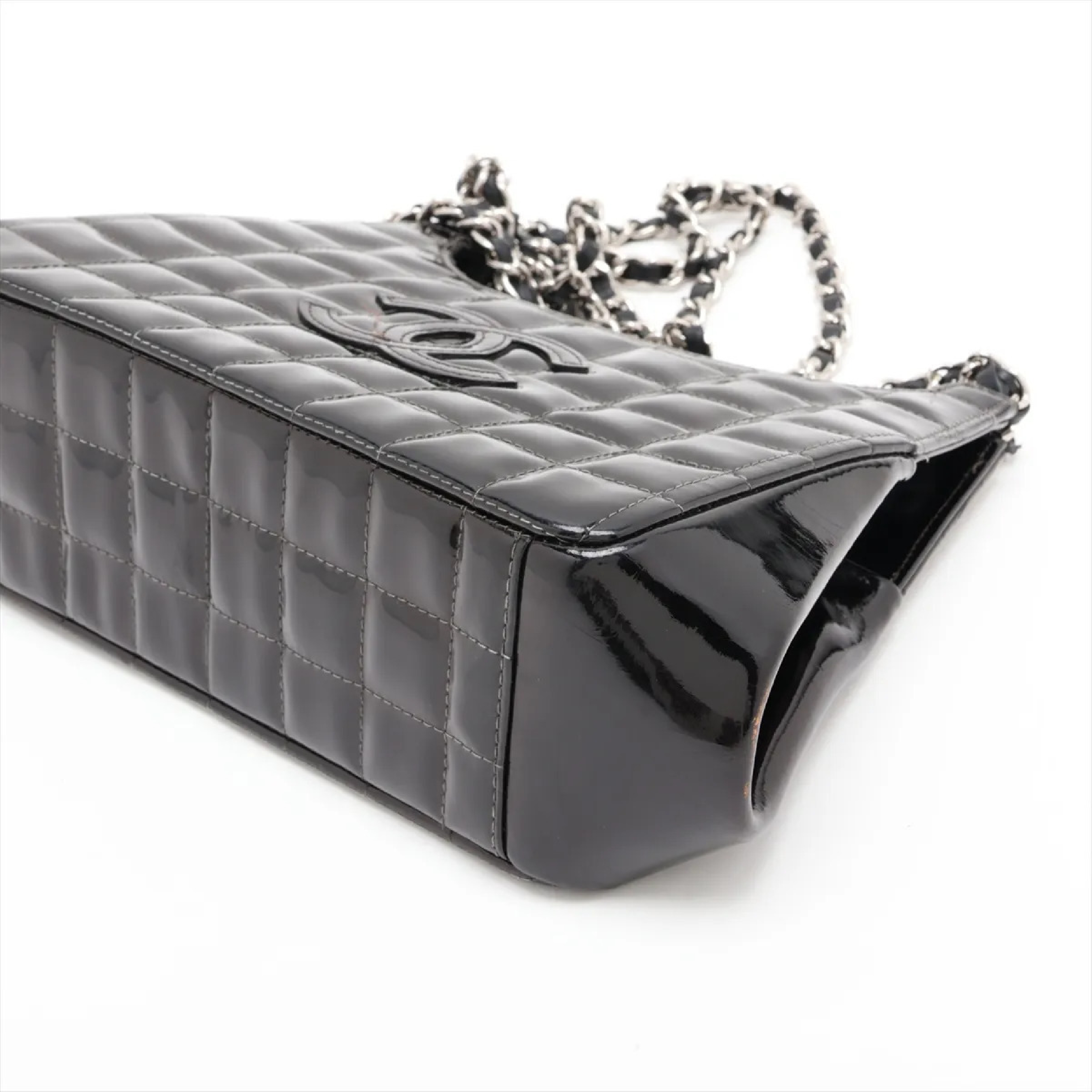 Chocolate Bar Patent Leather Chain Shoulder Bag (Serial Number 6) — view 3