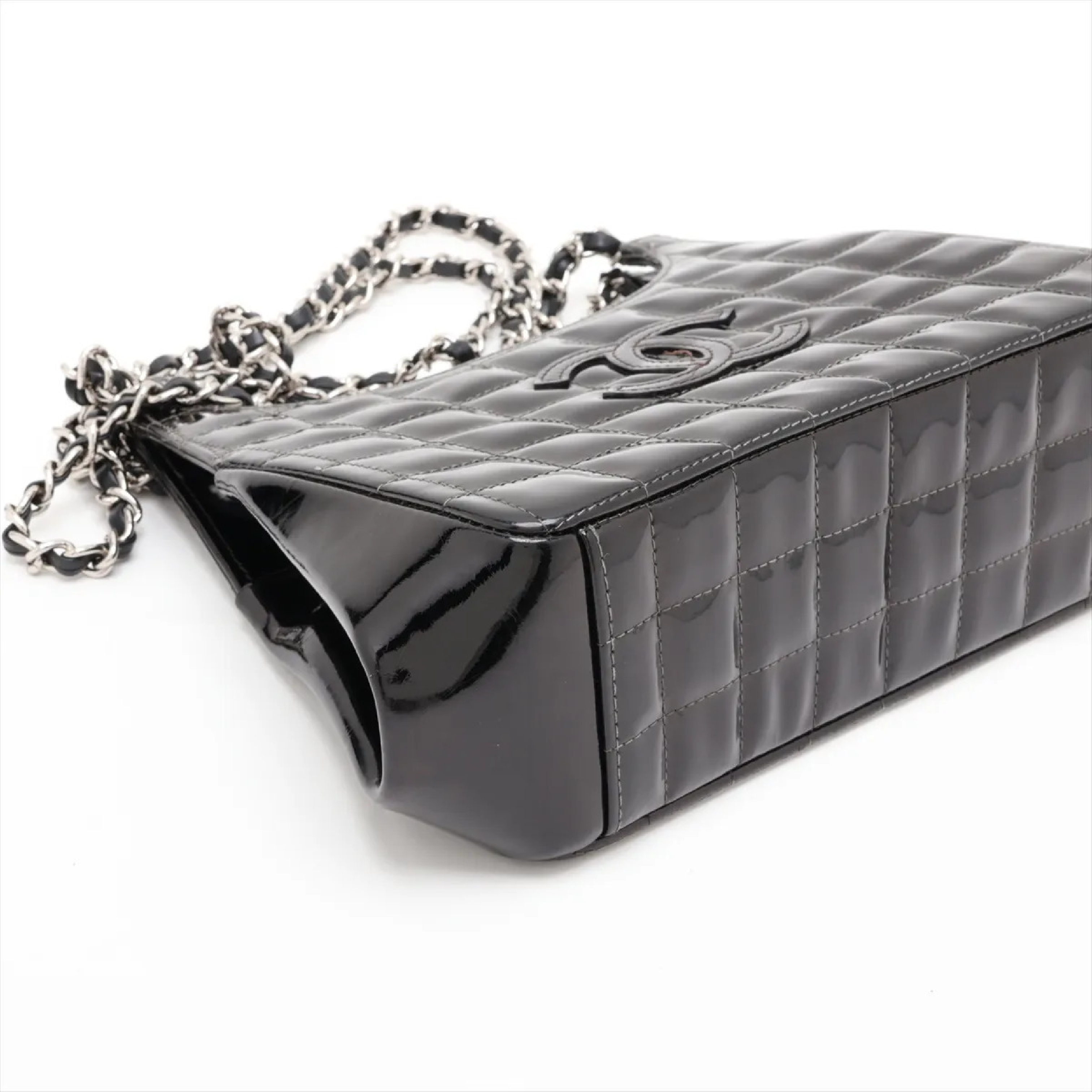 Chocolate Bar Patent Leather Chain Shoulder Bag (Serial Number 6) — view 4