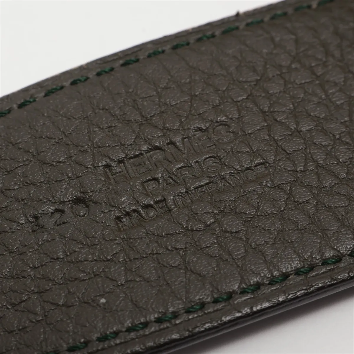 Constance H Belt Y:2020 Belt 90 Leather Green x Black Hole added Spreading — view 5