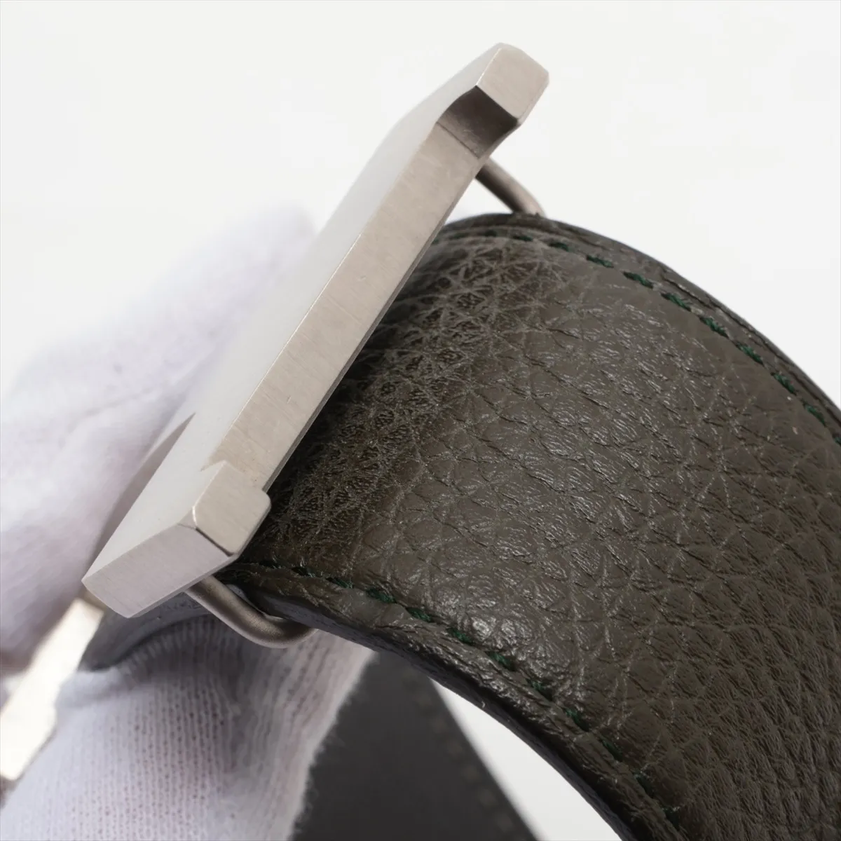 Constance H Belt Y:2020 Belt 90 Leather Green x Black Hole added Spreading — view 6