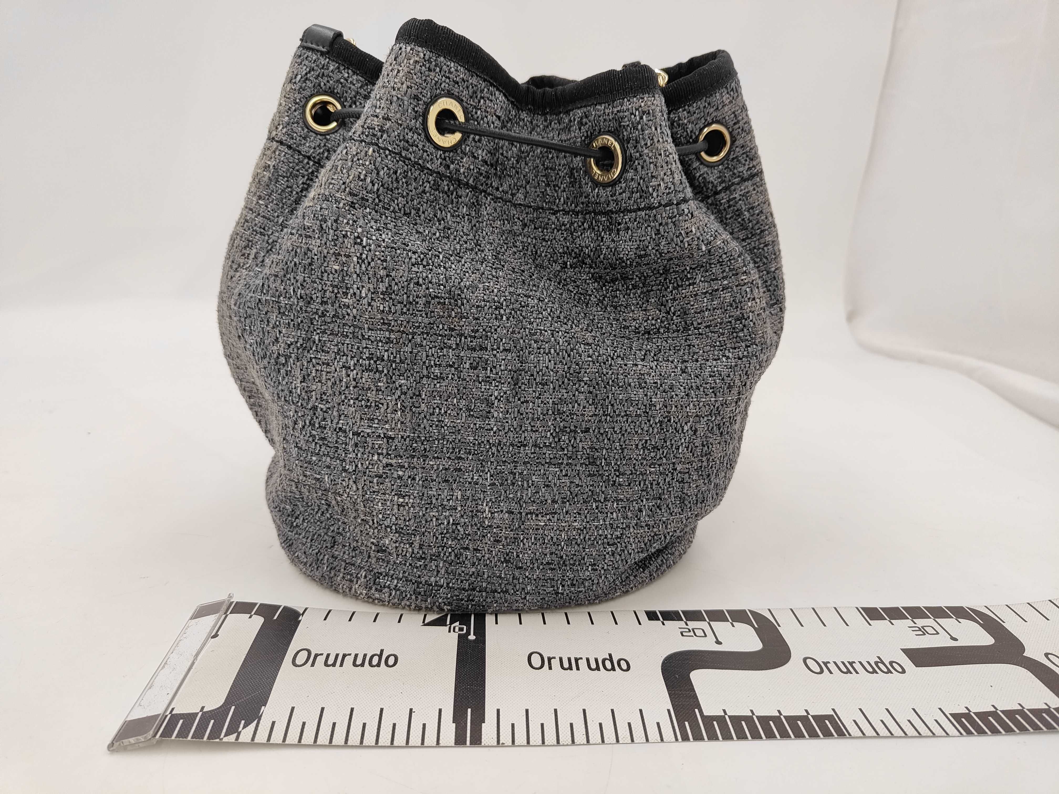 Deauville Straw Drawstring Shoulder Bag, Navy — view 2