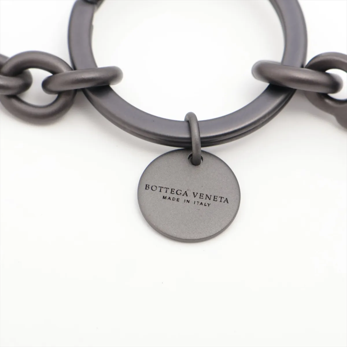 Intrecciato Bag Charm Leather x Metal White Scratching Fuzzing — view 4