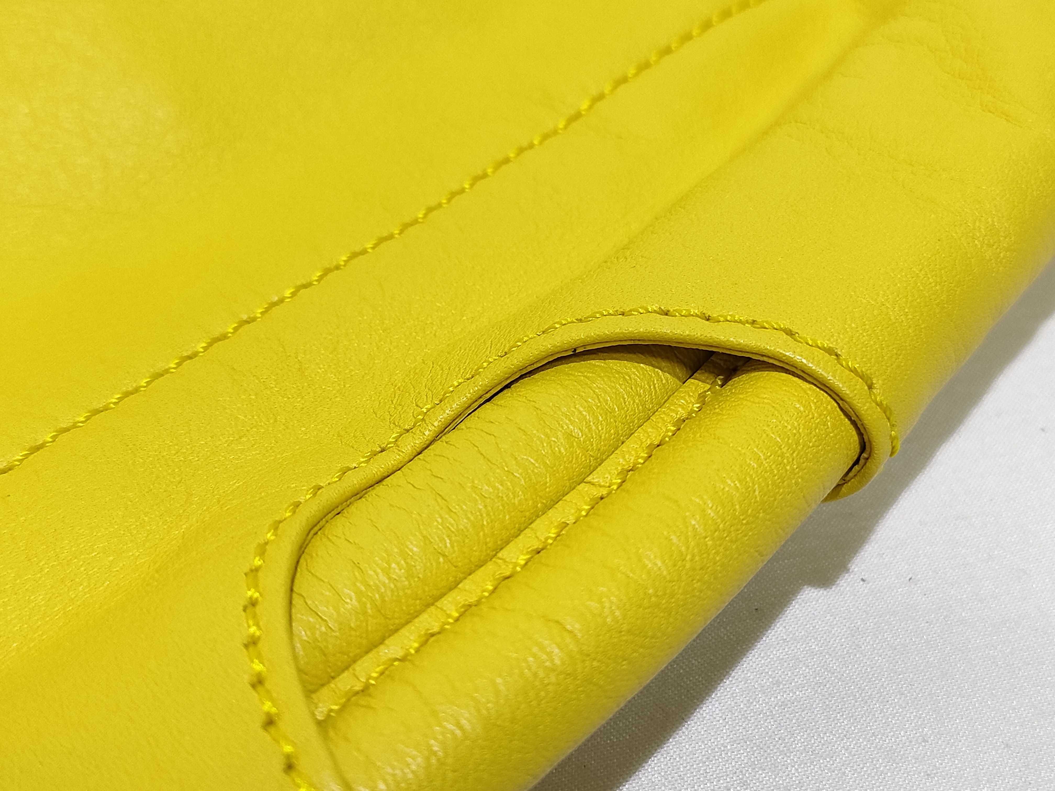 Yago Leather Backpack/Rucksack, Yellow — view 11