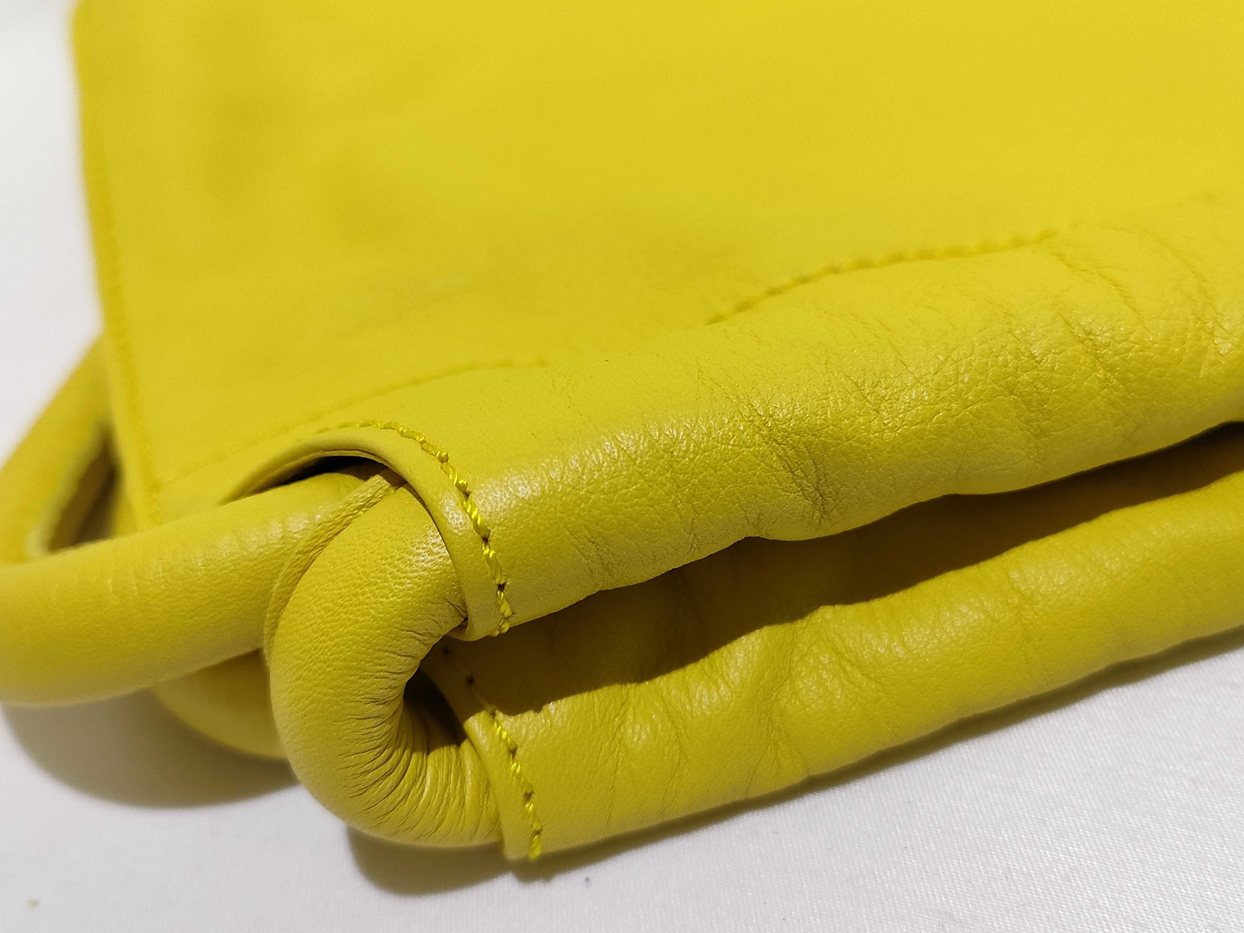 Yago Leather Backpack/Rucksack, Yellow — view 13