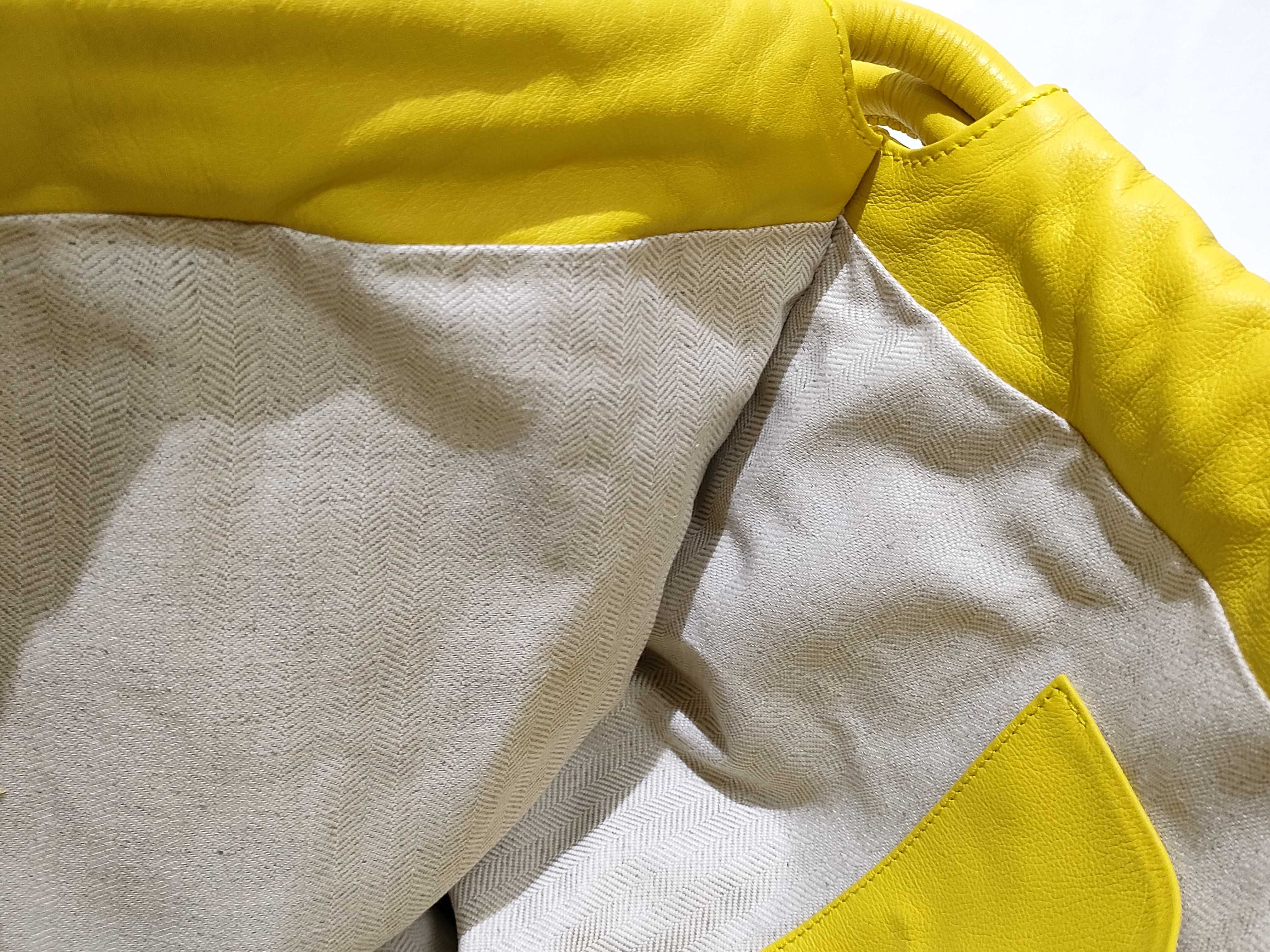 Yago Leather Backpack/Rucksack, Yellow — view 10