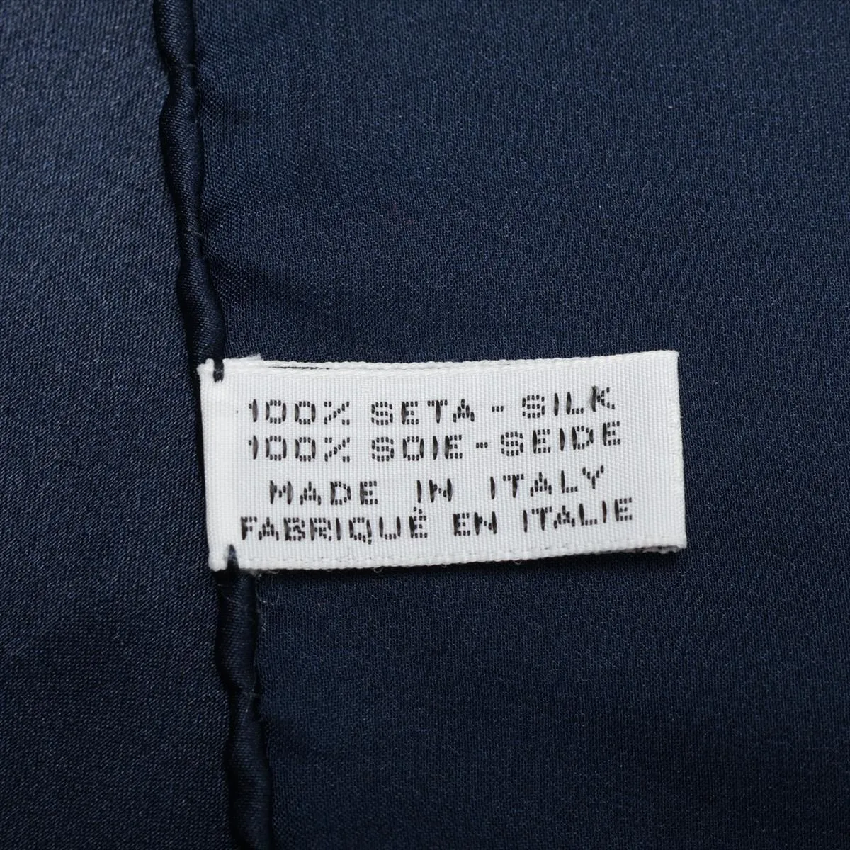 Camellia Scarf, Silk, Navy, — view 6