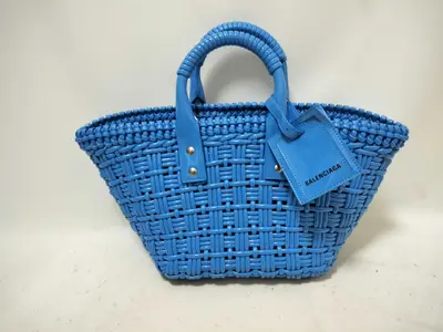 Bistro Basket Bag XS Patent Leather Handbag Blue 671342 Handbag