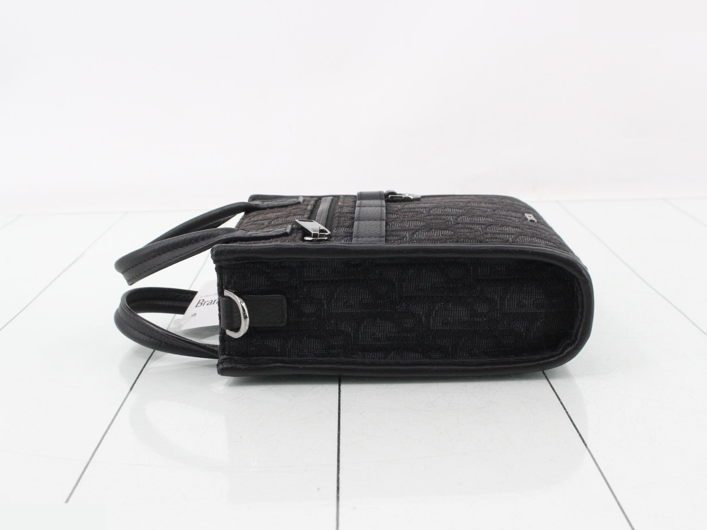 Oblique Safari Mini Tote 2-Way North South Jacquard Black W14 — view 4