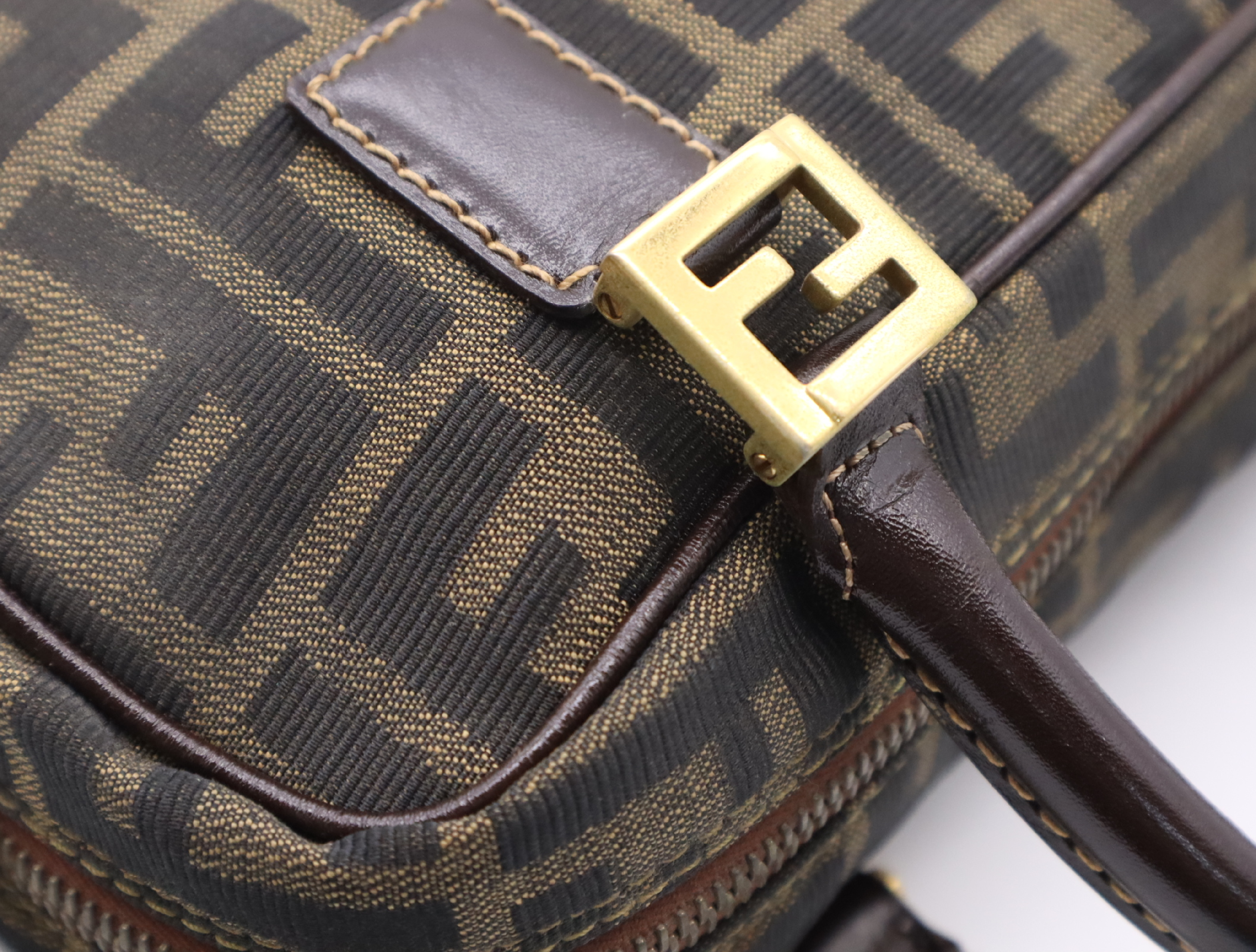 Canvas Zucca Khaki Handbag — view 8