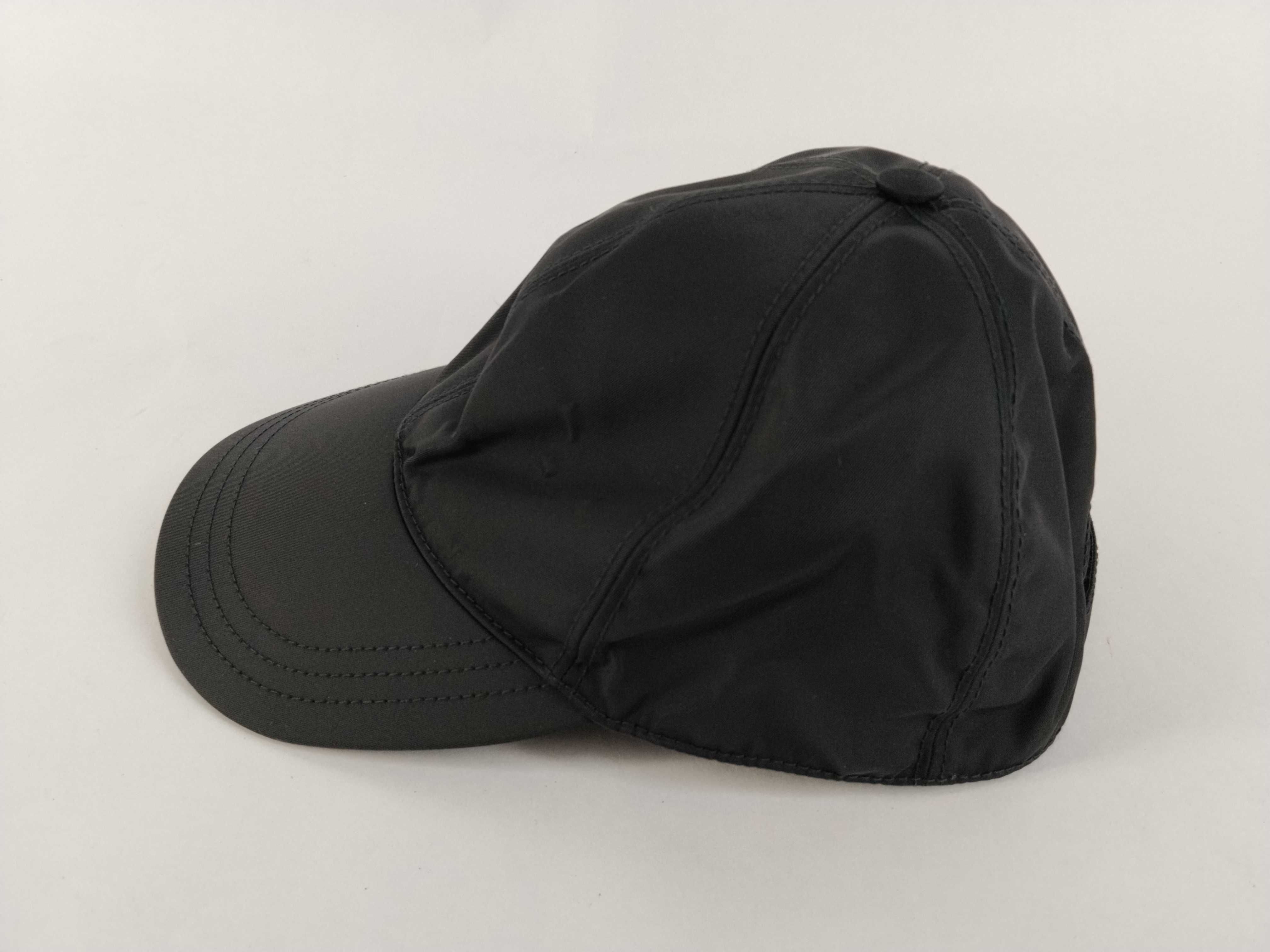 Nylon Baseball Cap with Triangle Plate Logo, Black, Other Accessories — view 2