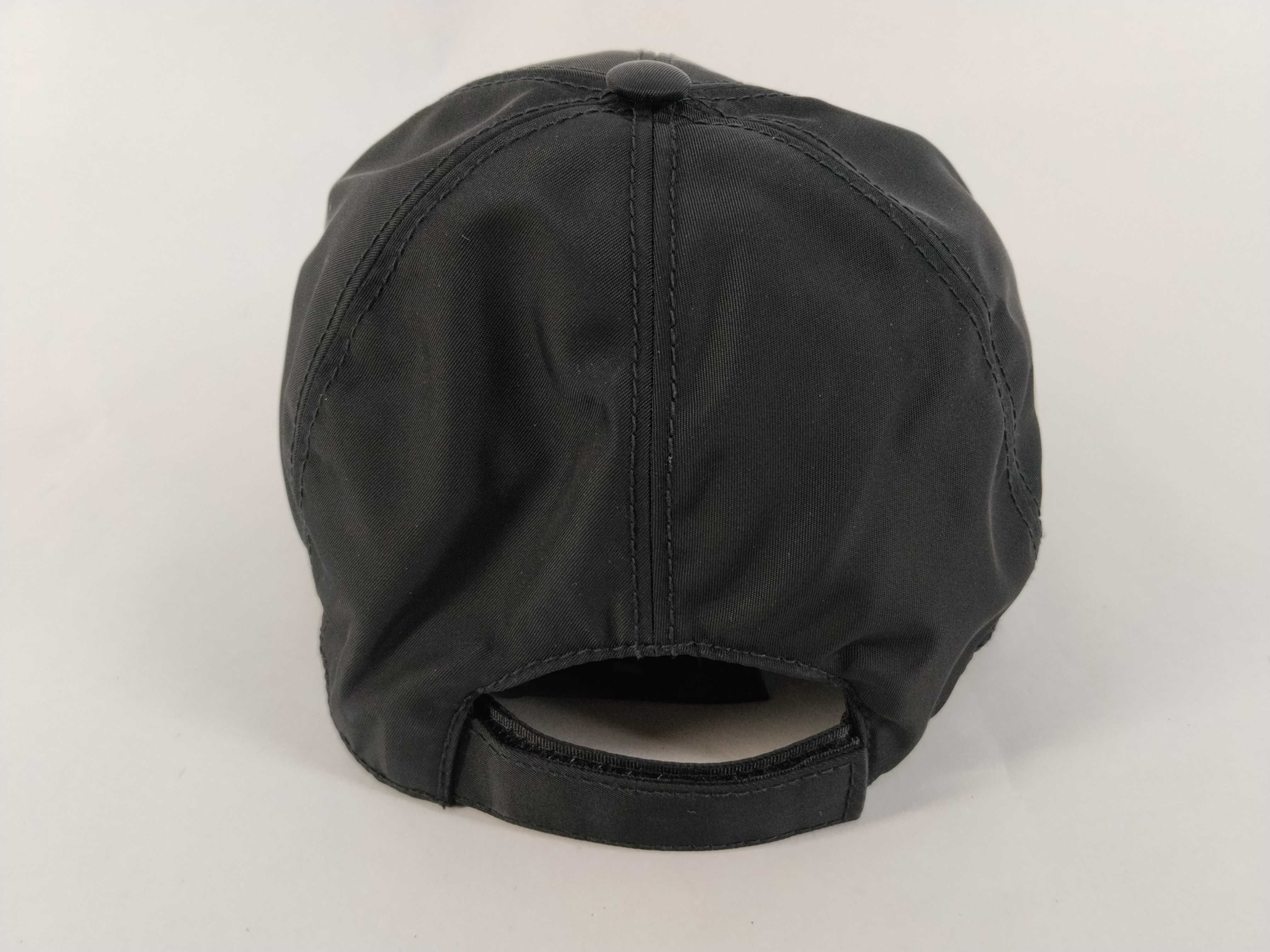 Nylon Baseball Cap with Triangle Plate Logo, Black, Other Accessories — view 3