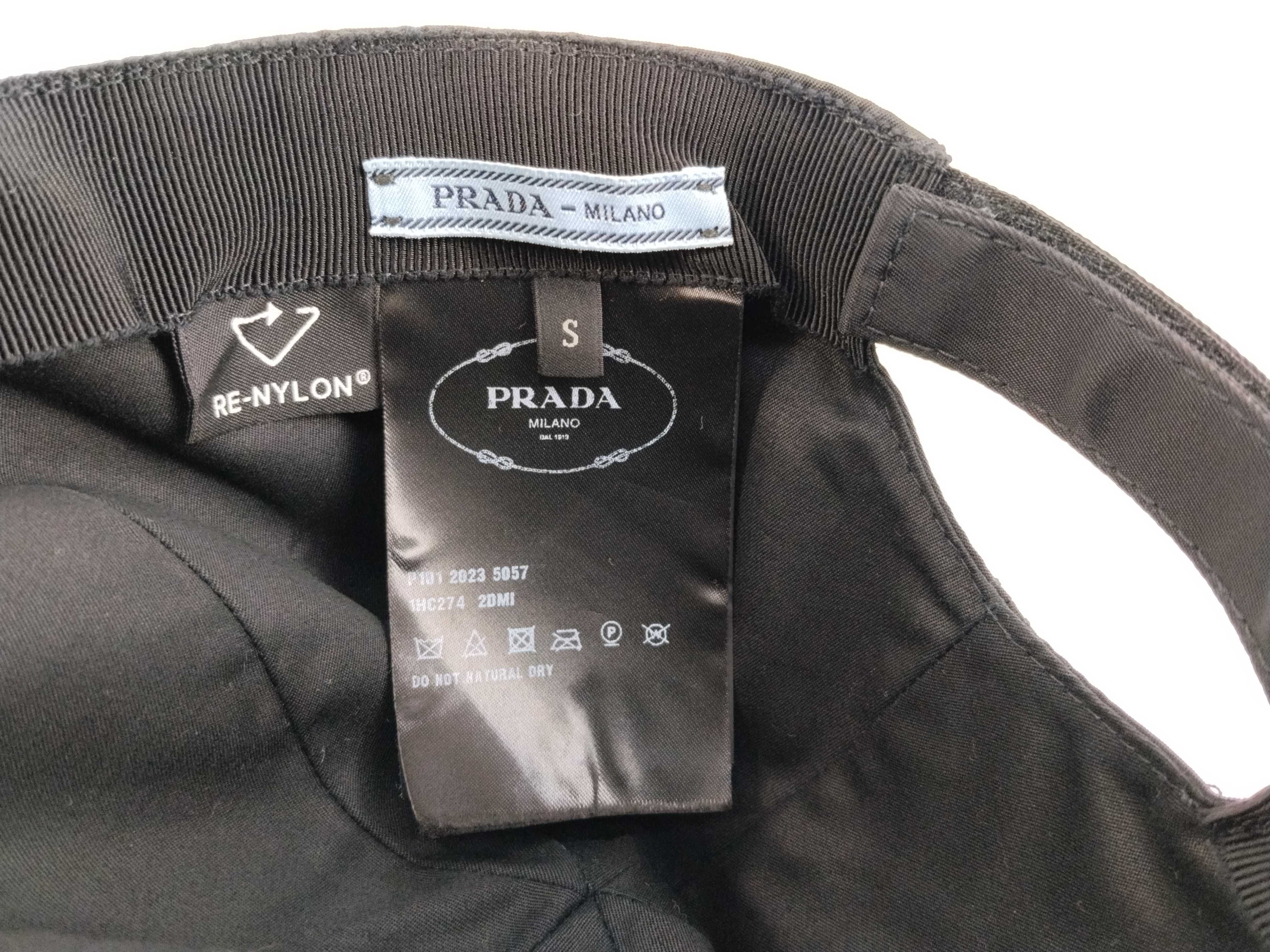 Nylon Baseball Cap with Triangle Plate Logo, Black, Other Accessories — view 7