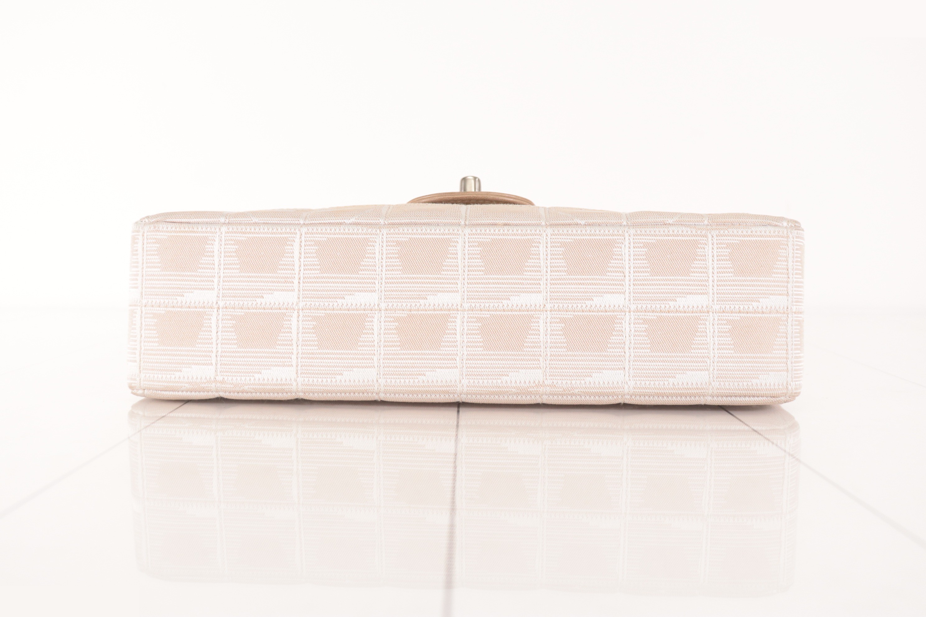New Travel Chain Shoulder Bag, Silver Hardware, Beige, Series 6 — view 7