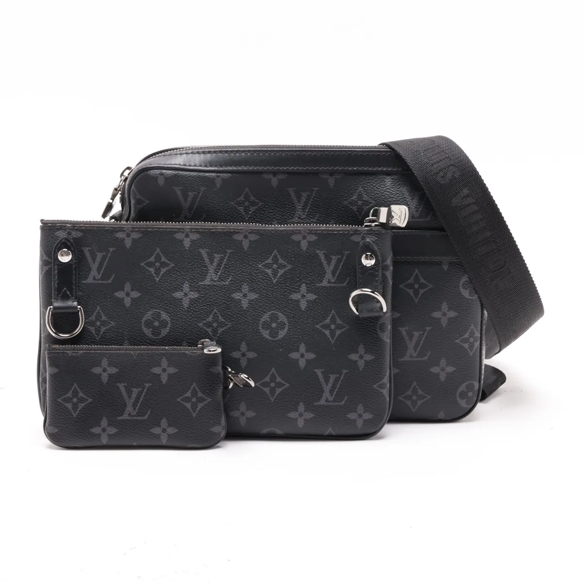 Monogram Eclipse Trio Messenger M69443 Black (RFID detected)