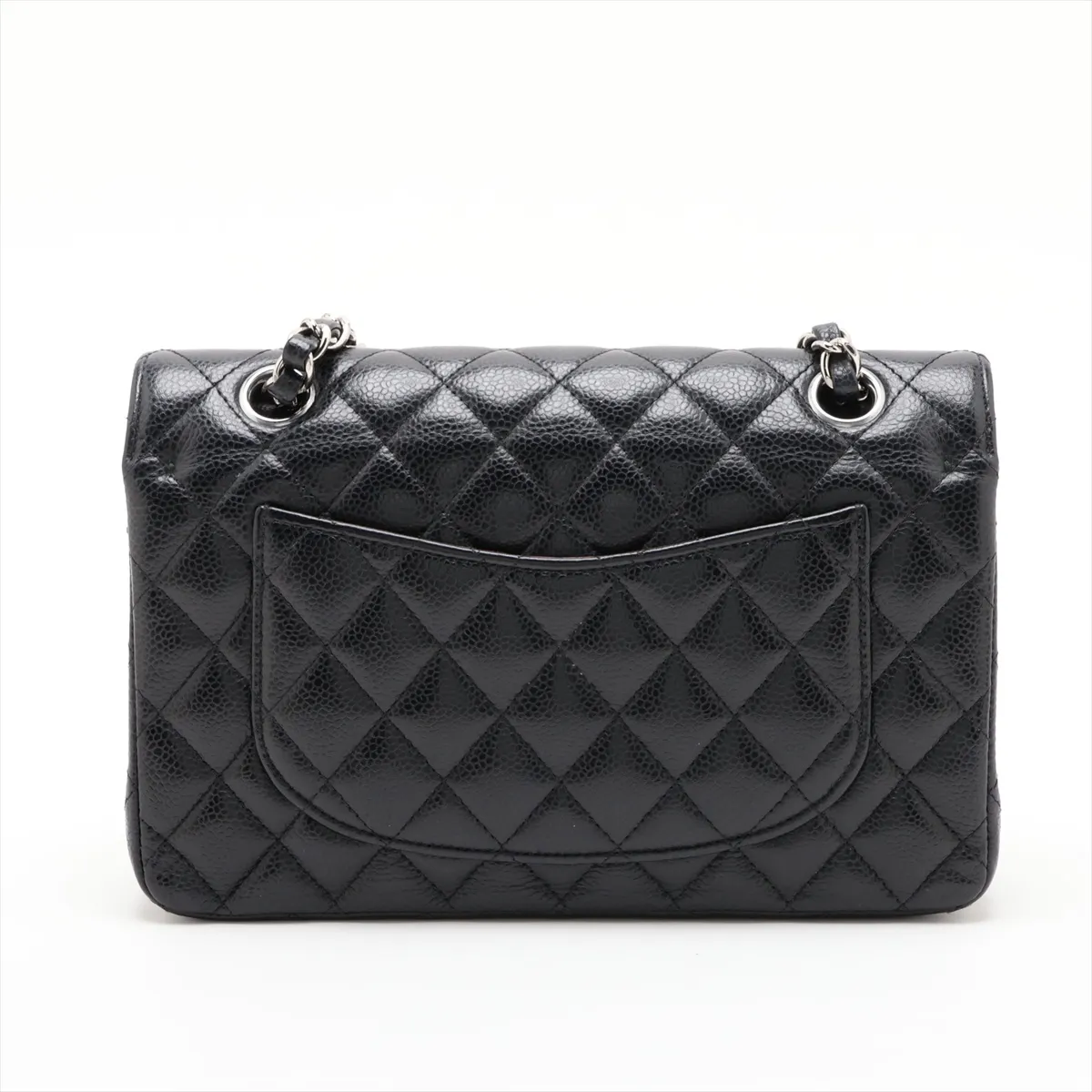 [Individually packaged] Chanel Matelassé 23 Small Caviar Skin Double Flap Double Chain Bag, Black with Silver Hardware, 30455546, Serial Number in the 30s, A01113 — view 2