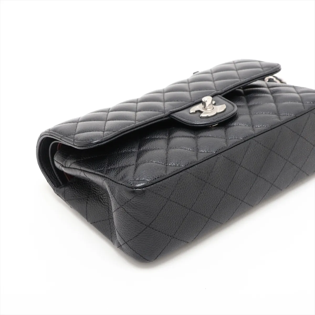 [Individually packaged] Chanel Matelassé 23 Small Caviar Skin Double Flap Double Chain Bag, Black with Silver Hardware, 30455546, Serial Number in the 30s, A01113 — view 4