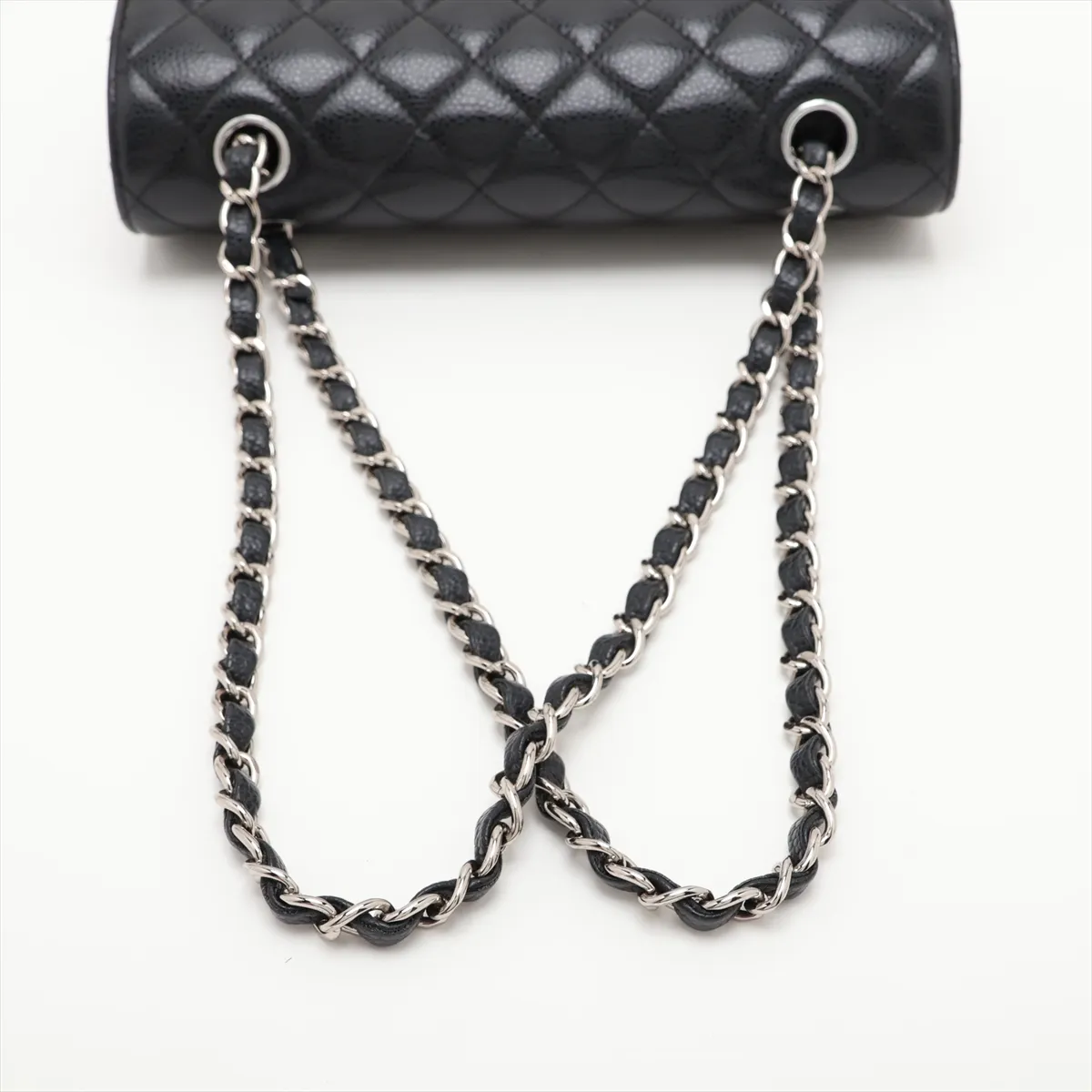 [Individually packaged] Chanel Matelassé 23 Small Caviar Skin Double Flap Double Chain Bag, Black with Silver Hardware, 30455546, Serial Number in the 30s, A01113 — view 5