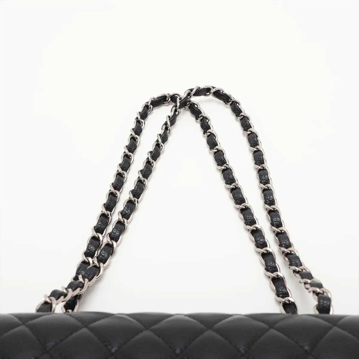 [Individually packaged] Chanel Matelassé 23 Small Caviar Skin Double Flap Double Chain Bag, Black with Silver Hardware, 30455546, Serial Number in the 30s, A01113 — view 6