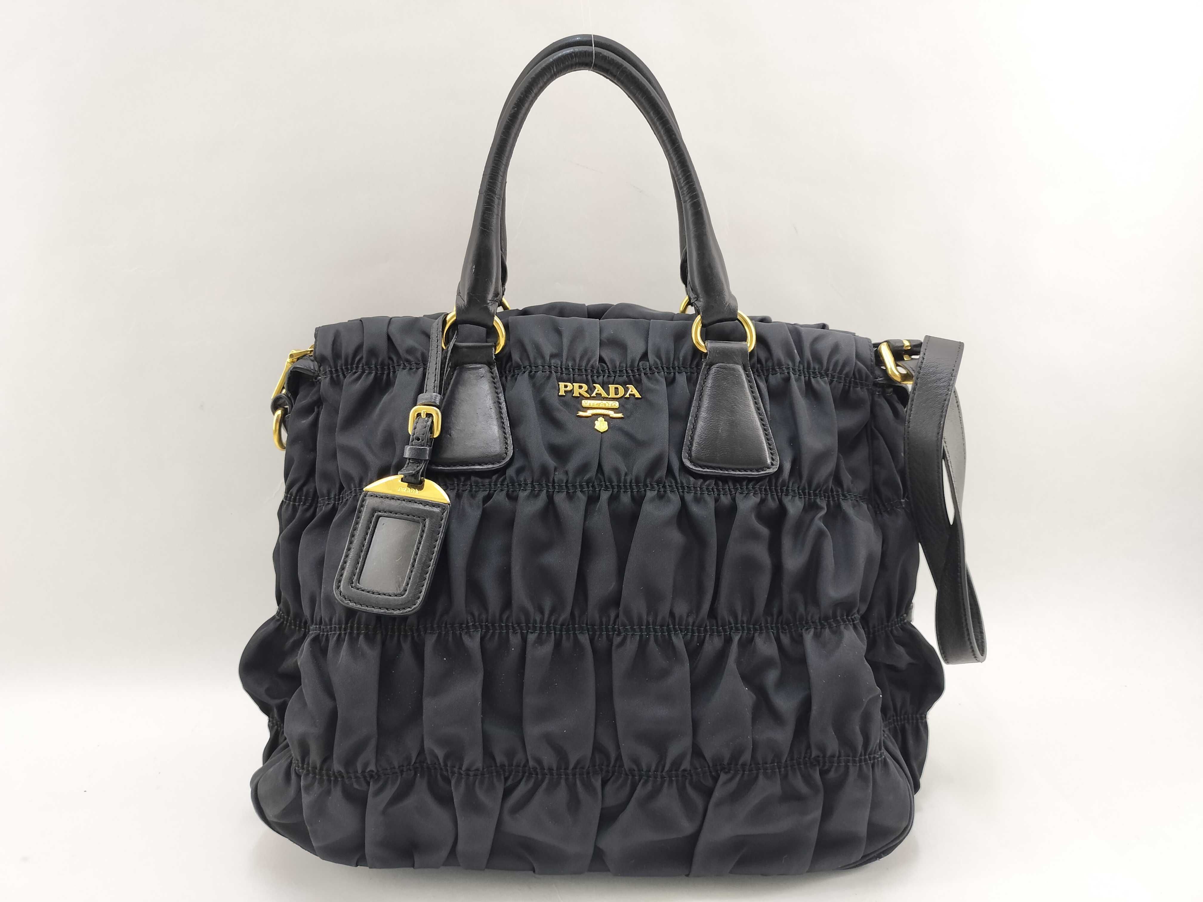 Tessuto Gaufre Nylon Tote Shoulder Bag Black BN1336 Handbag