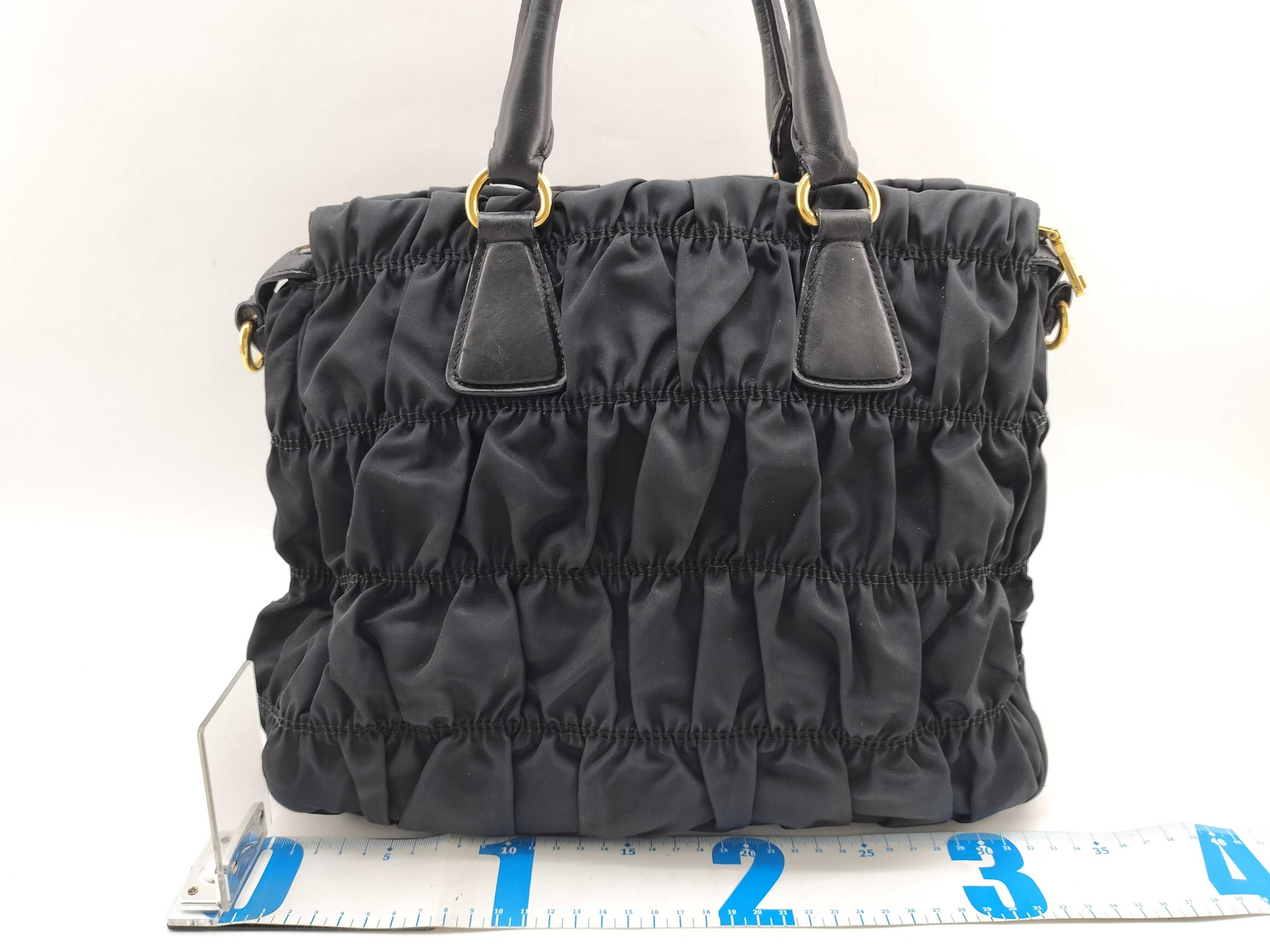 Tessuto Gaufre Nylon Tote Shoulder Bag Black BN1336 Handbag — view 2