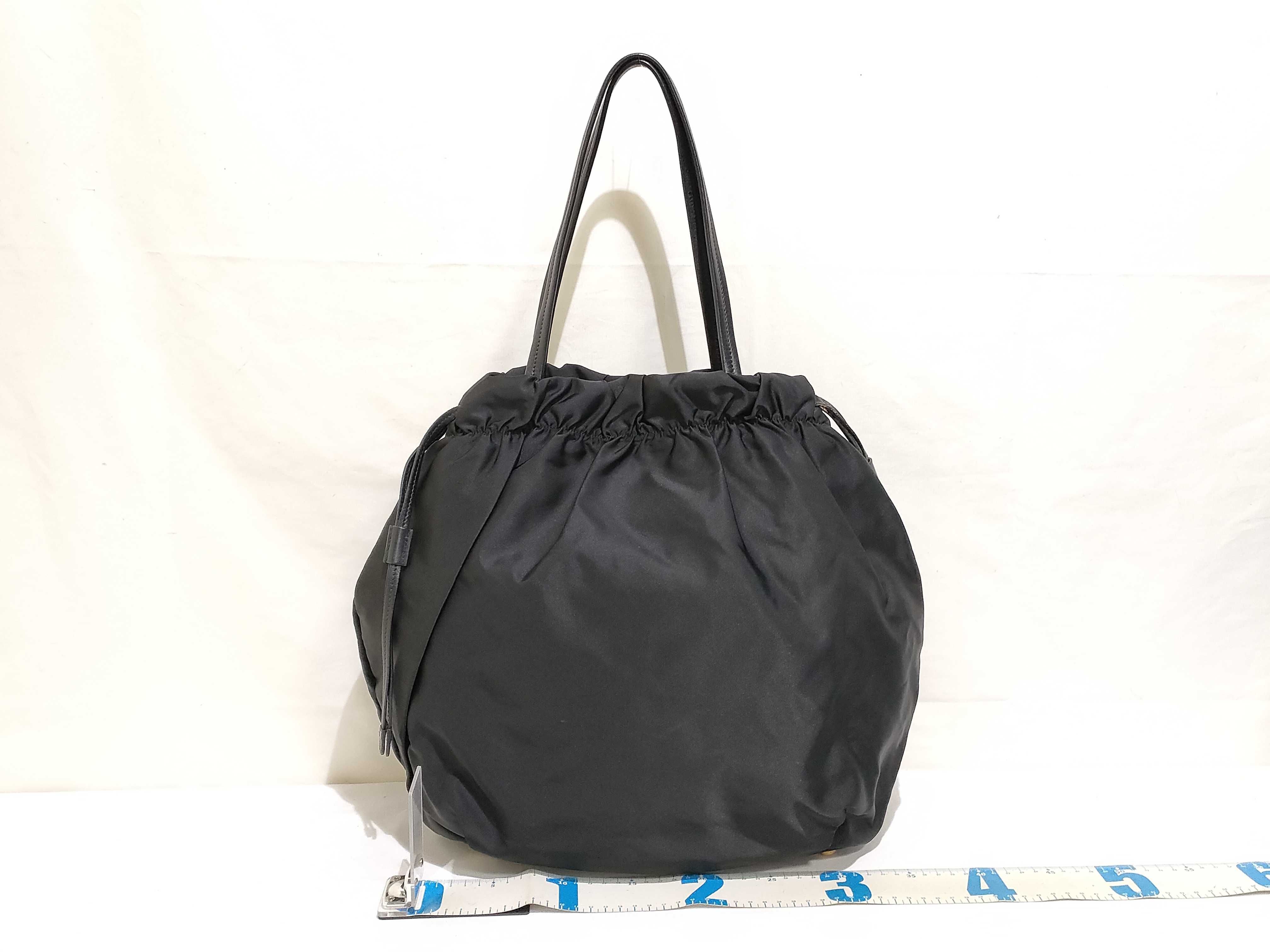 Nylon Prada Tessuto x Leather Tote Bag Black BN1758 Tote Bag — view 2